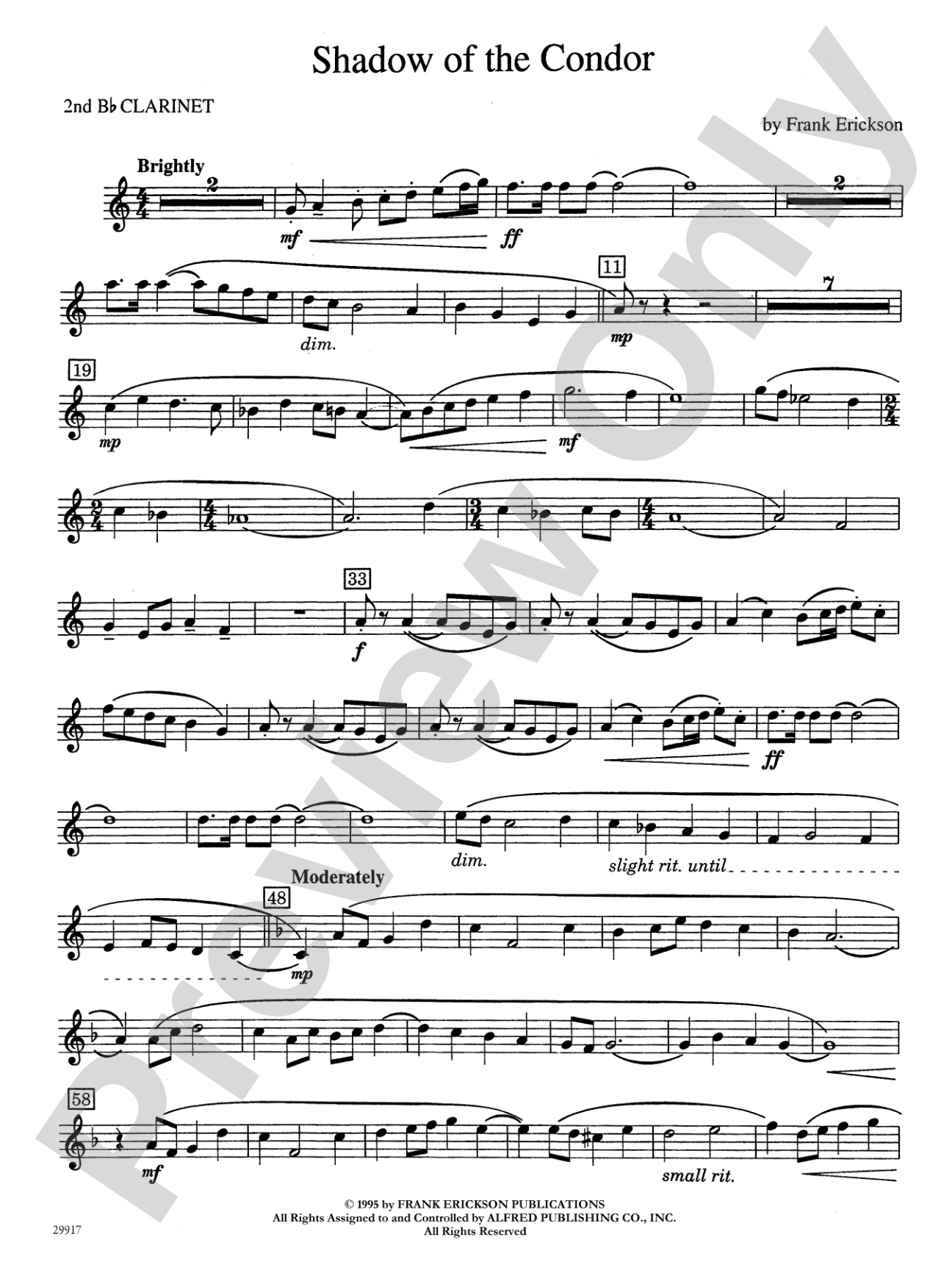 Shadow of the Condor: 2nd B-flat Clarinet
