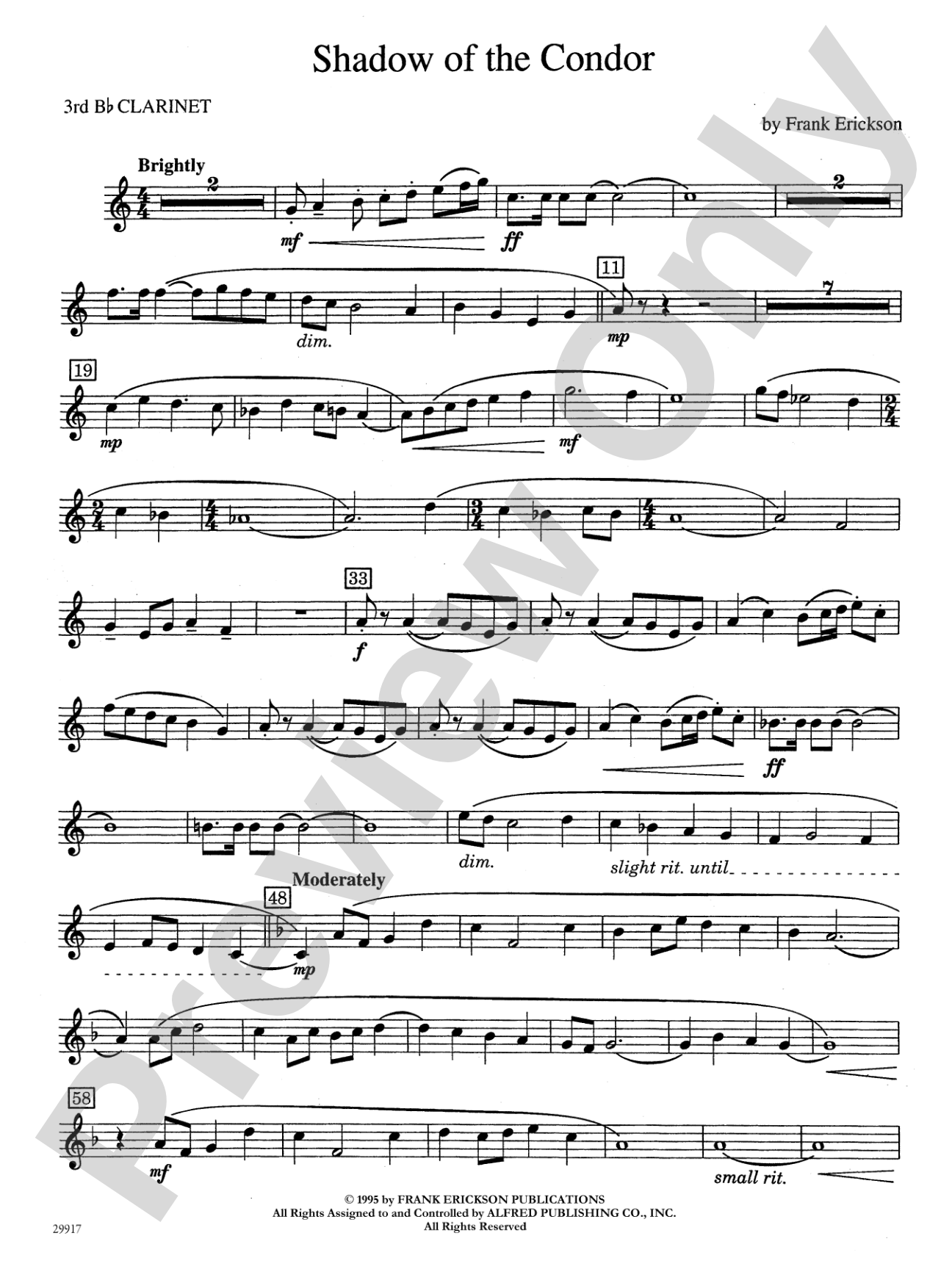 Shadow of the Condor: 3rd B-flat Clarinet