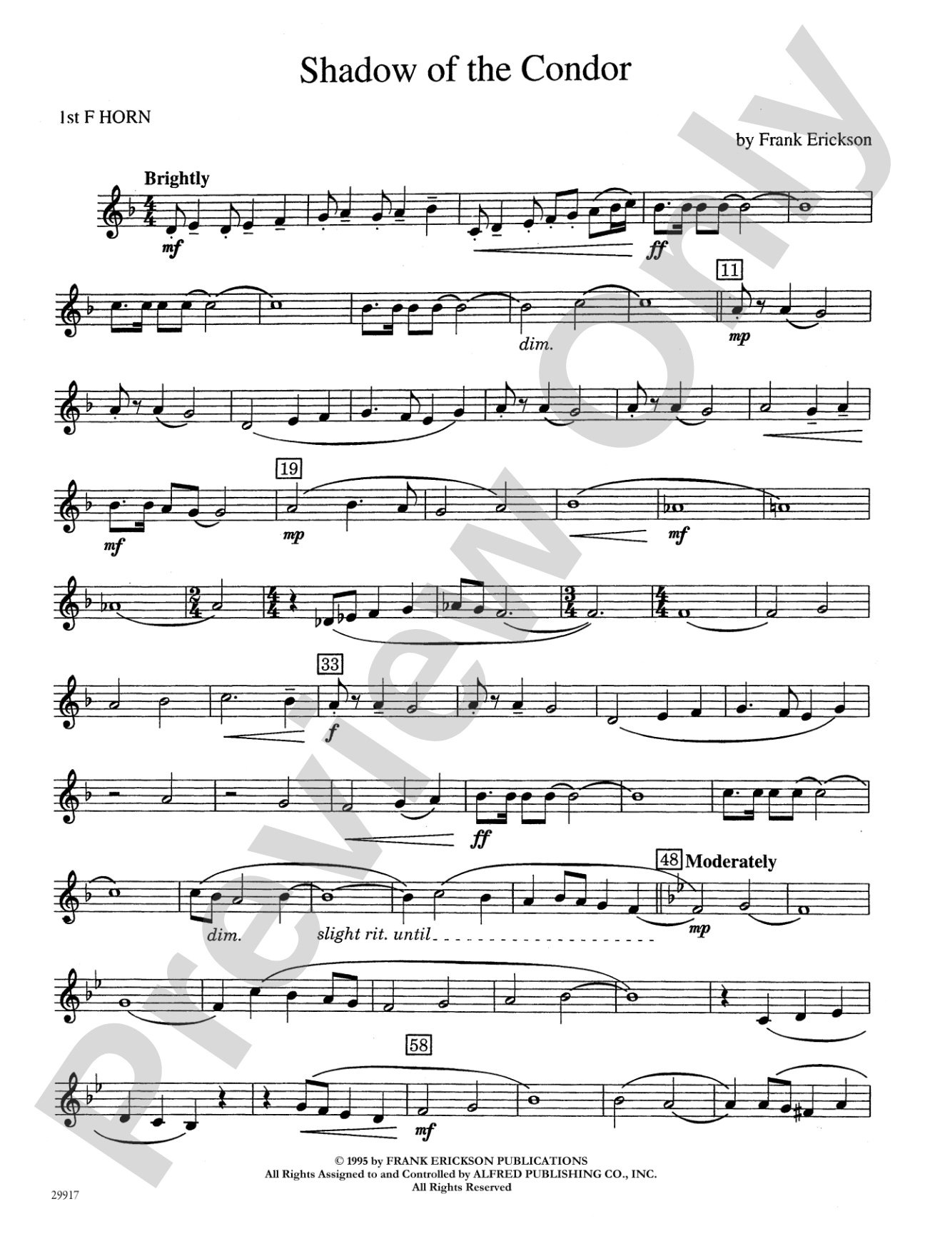 Shadow of the Condor: 1st F Horn