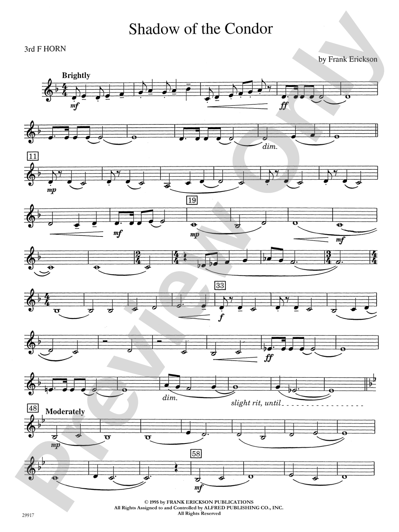 Shadow of the Condor: 3rd F Horn
