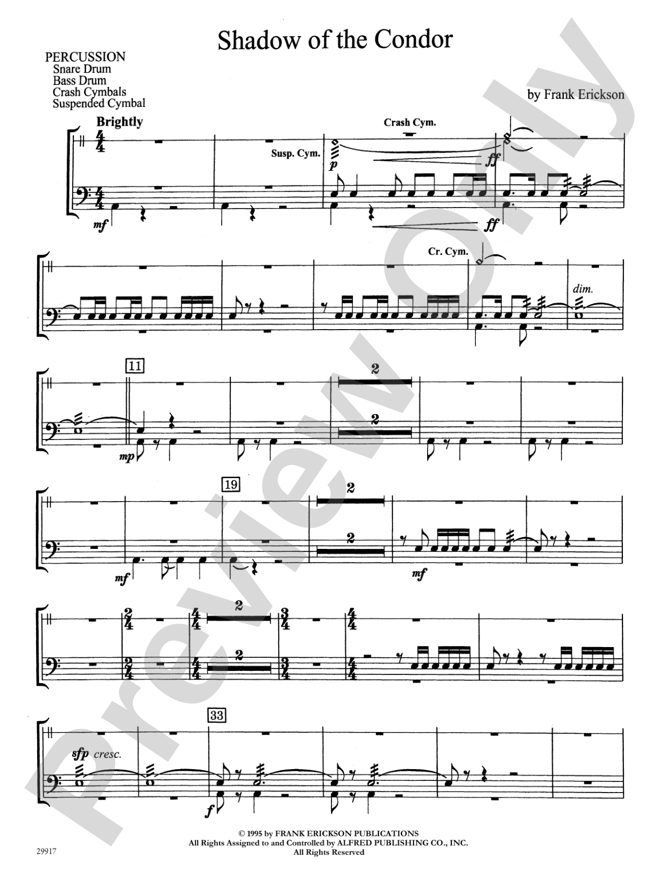 Shadow of the Condor: 1st Percussion