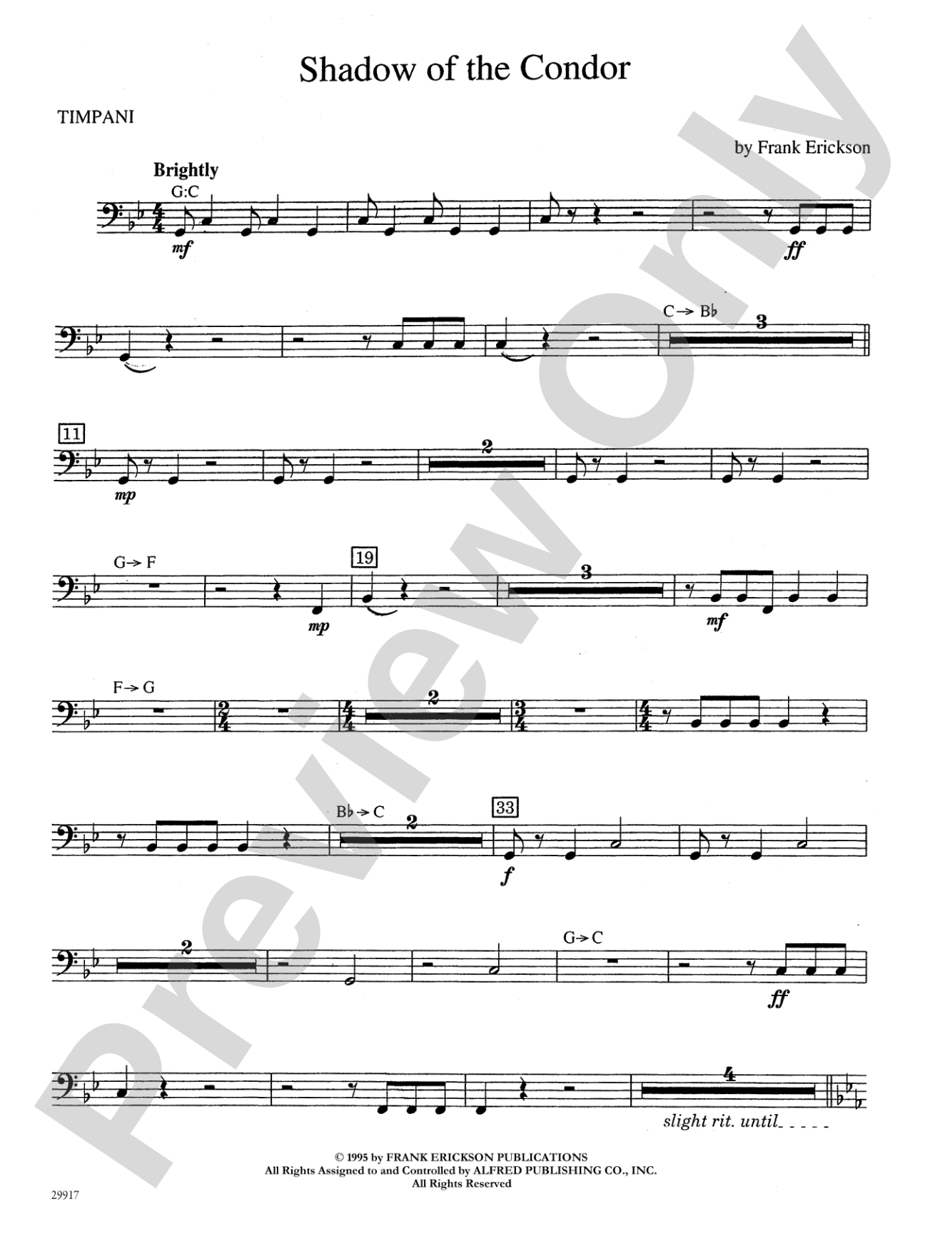 Shadow of the Condor: Timpani