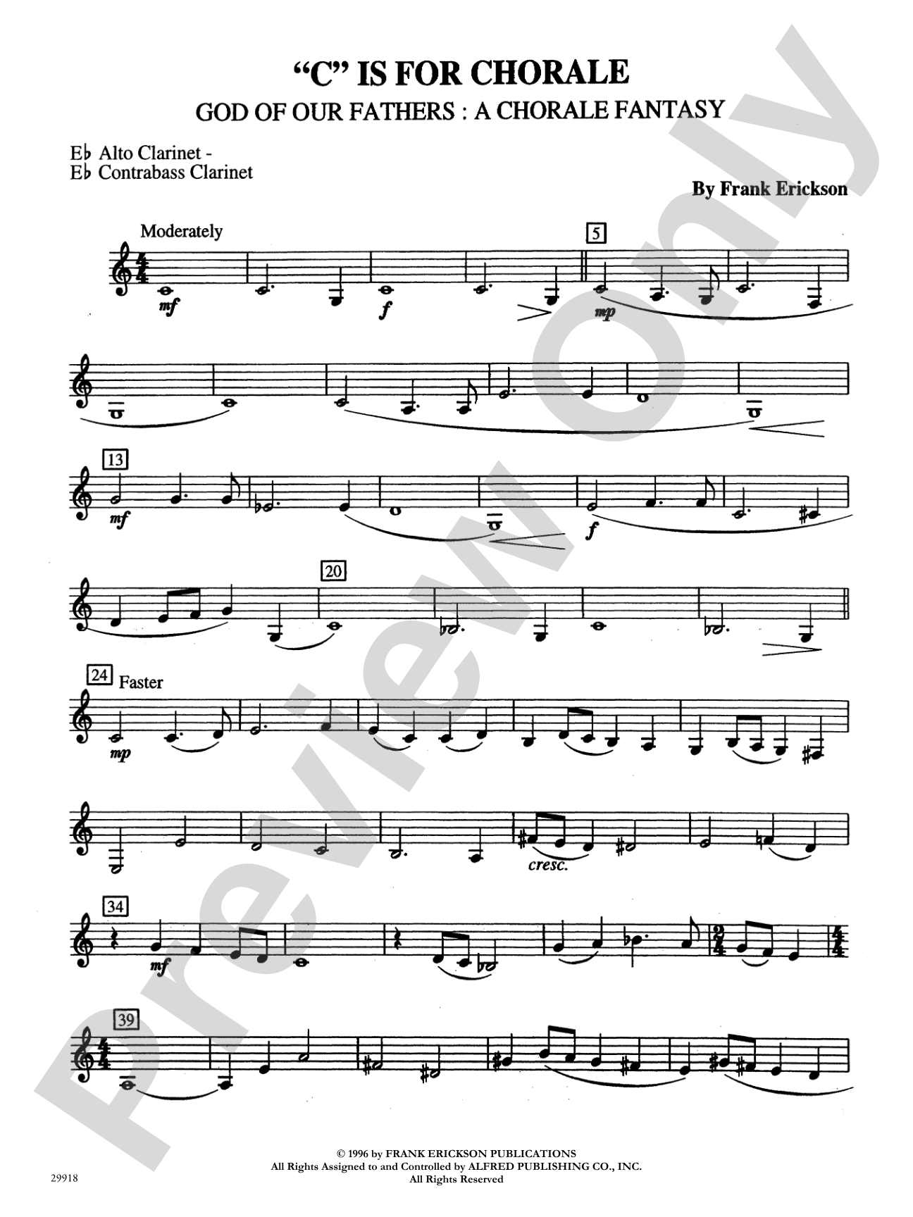 "C" Is for Chorale (God of Our Fathers: A Chorale Fantasy): E-flat Alto Clarinet