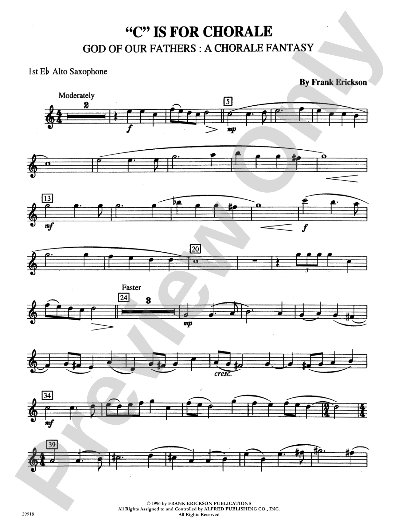 "C" Is for Chorale (God of Our Fathers: A Chorale Fantasy): E-flat Alto Saxophone