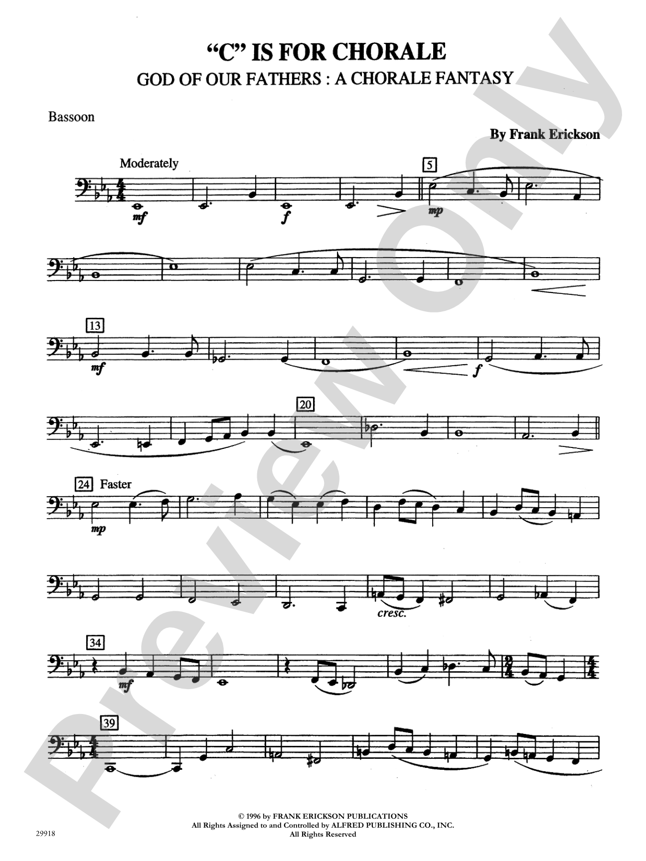 "C" Is for Chorale (God of Our Fathers: A Chorale Fantasy): Bassoon