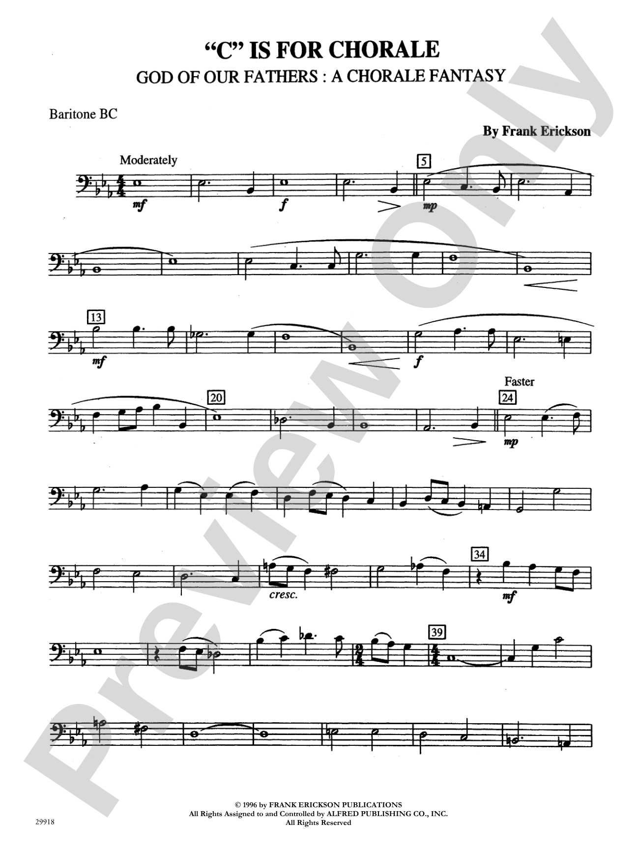"C" Is for Chorale (God of Our Fathers: A Chorale Fantasy): Baritone B.C.