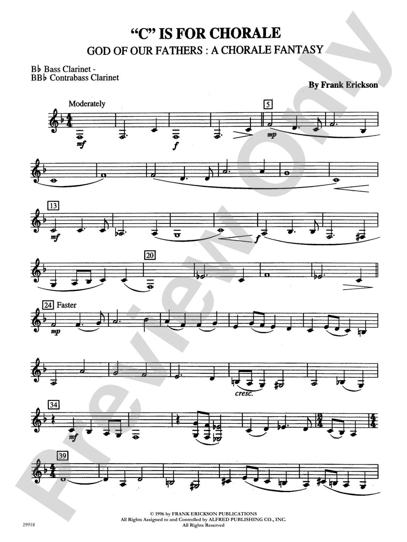 "C" Is for Chorale (God of Our Fathers: A Chorale Fantasy): B-flat Bass Clarinet