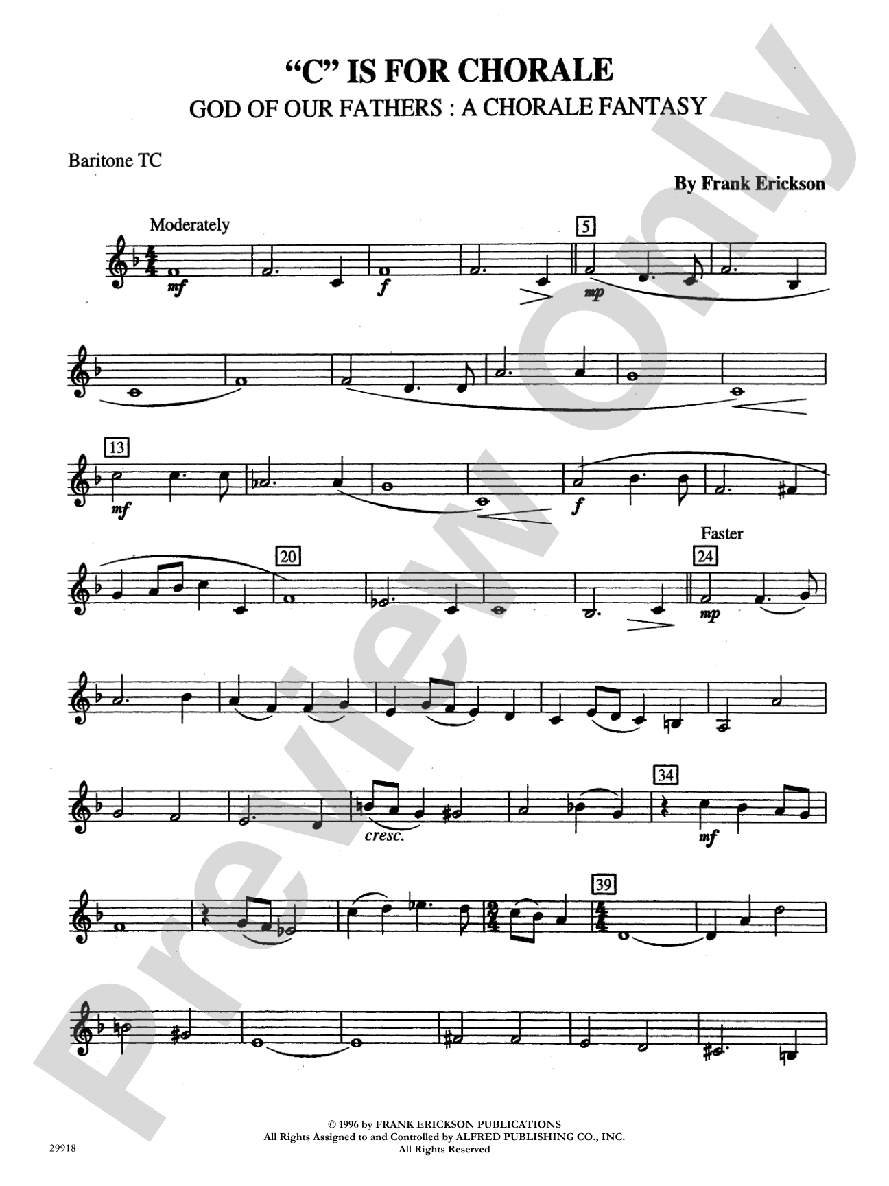 "C" Is for Chorale (God of Our Fathers: A Chorale Fantasy): Baritone T.C.