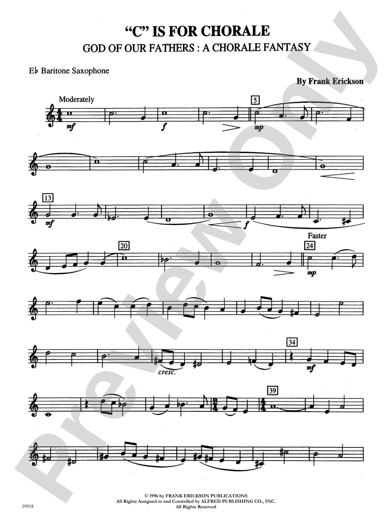 "C" Is for Chorale (God of Our Fathers: A Chorale Fantasy): E-flat Baritone Saxophone