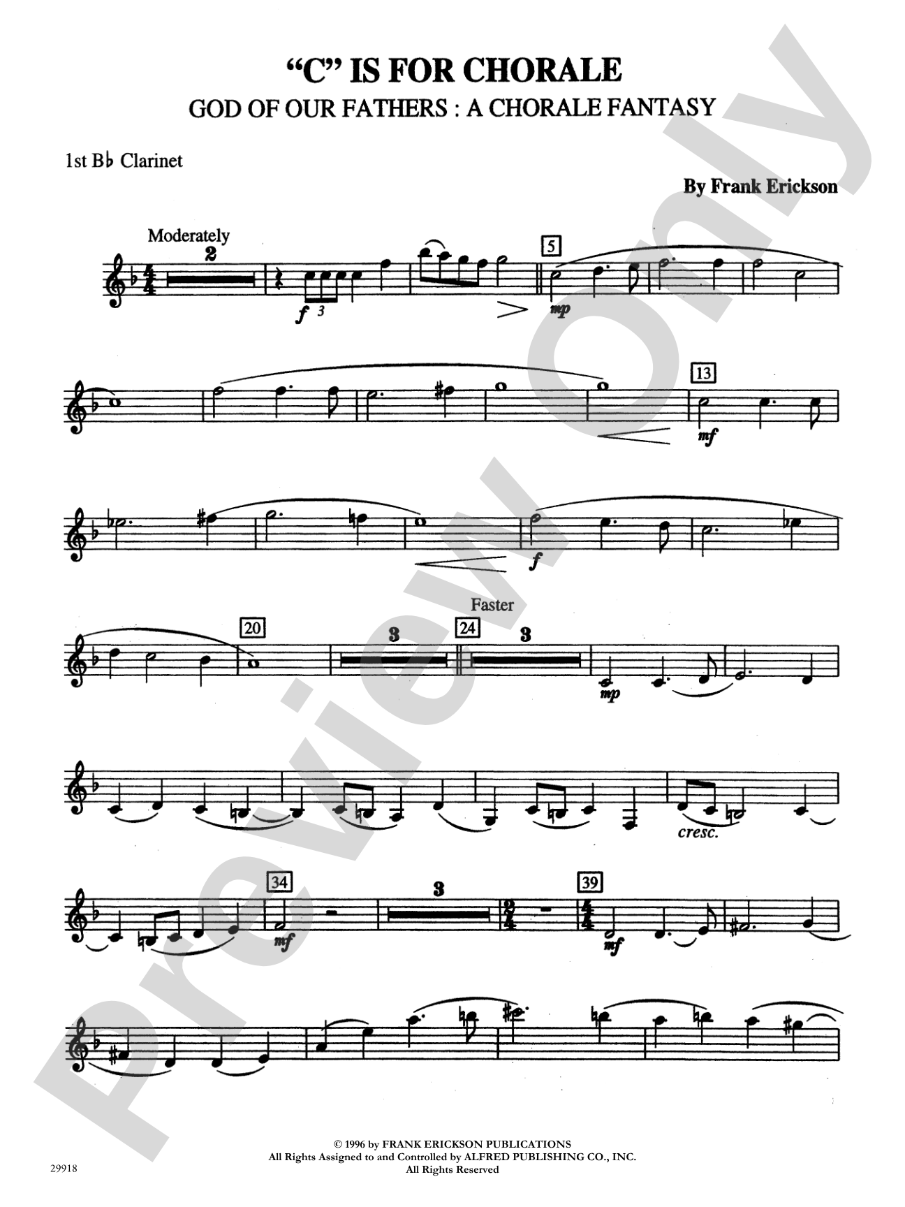 "C" Is for Chorale (God of Our Fathers: A Chorale Fantasy): 1st B-flat Clarinet