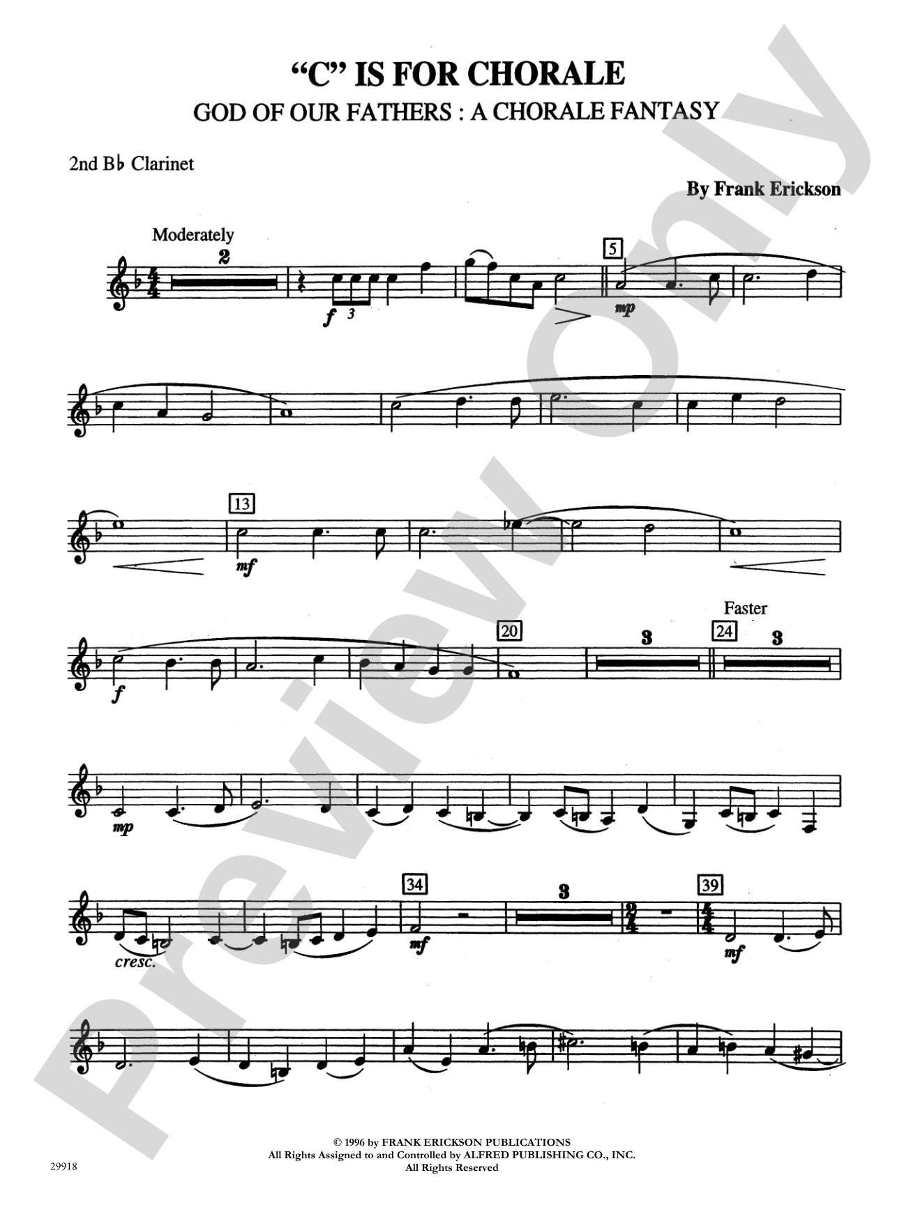 "C" Is for Chorale (God of Our Fathers: A Chorale Fantasy): 2nd B-flat Clarinet