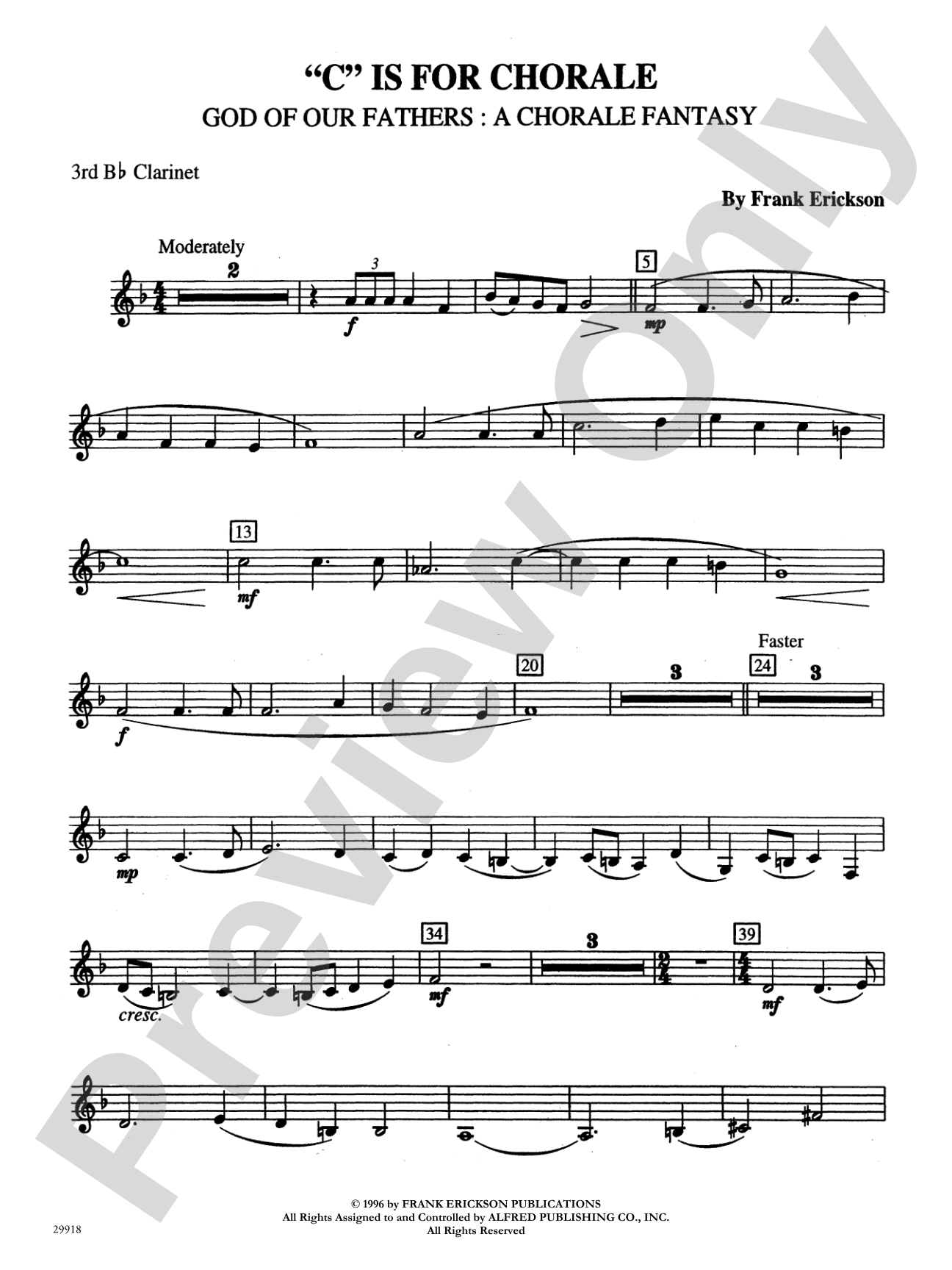 "C" Is for Chorale (God of Our Fathers: A Chorale Fantasy): 3rd B-flat Clarinet