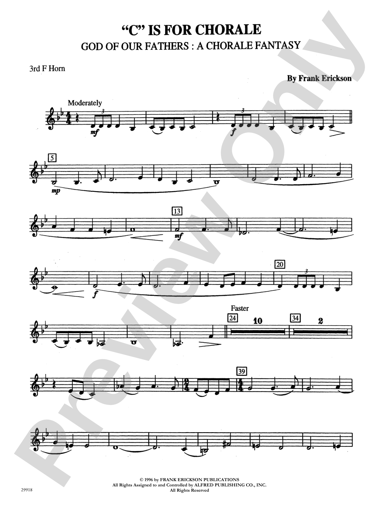 "C" Is for Chorale (God of Our Fathers: A Chorale Fantasy): 3rd F Horn