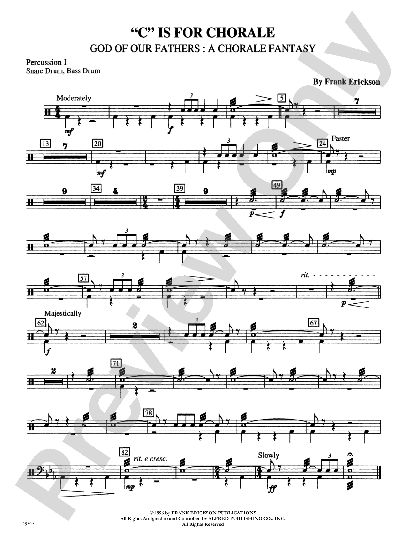 "C" Is for Chorale (God of Our Fathers: A Chorale Fantasy): 1st Percussion
