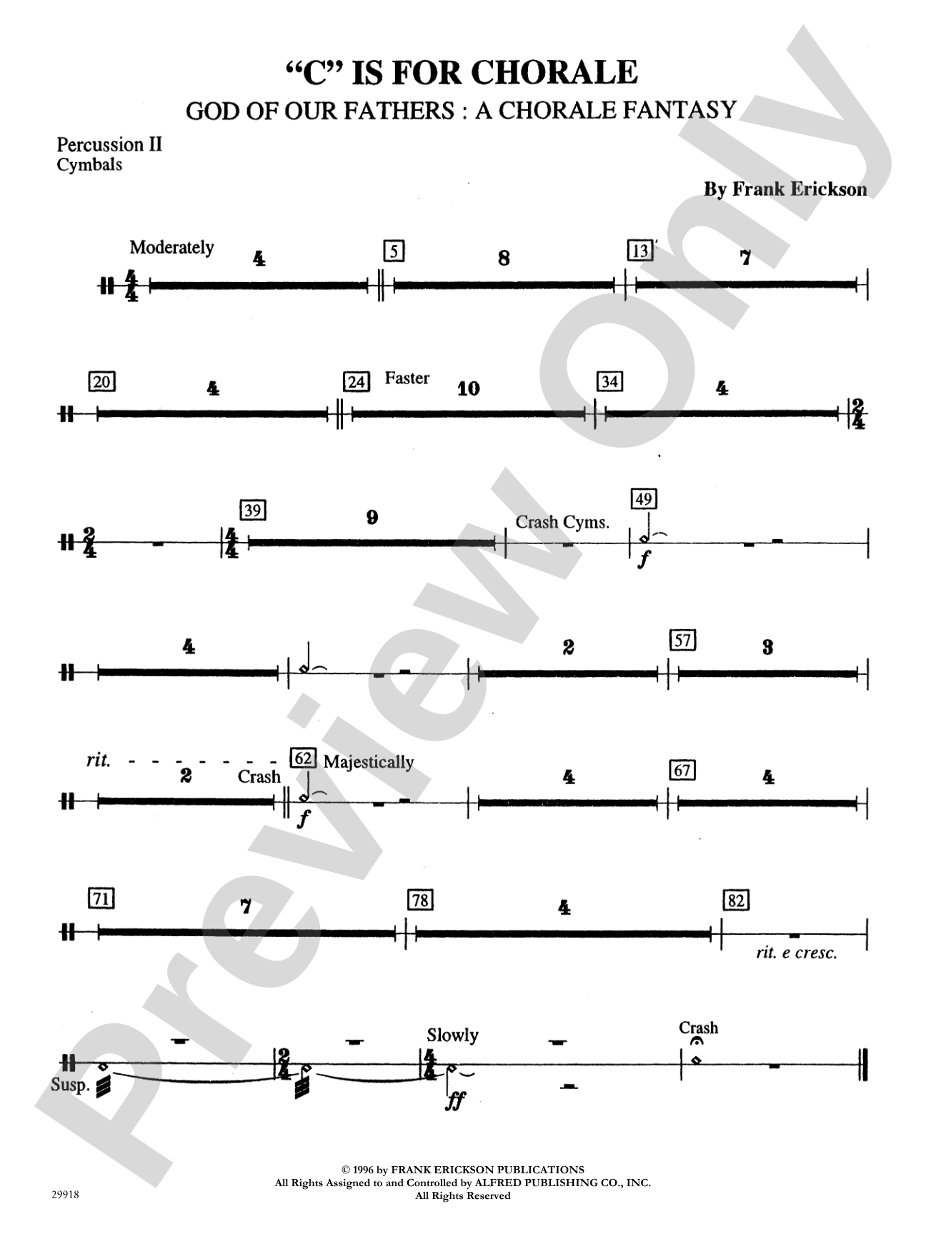 "C" Is for Chorale (God of Our Fathers: A Chorale Fantasy): 2nd Percussion