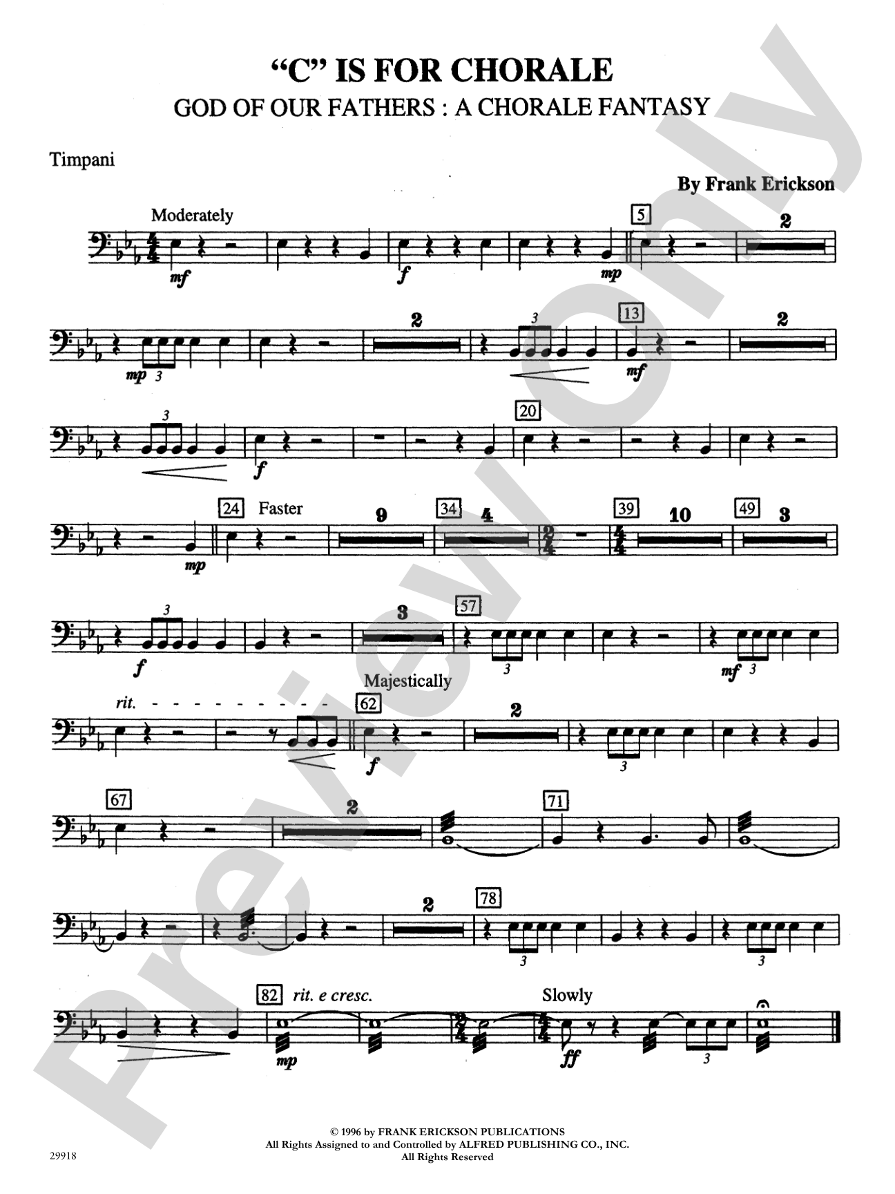 "C" Is for Chorale (God of Our Fathers: A Chorale Fantasy): Timpani
