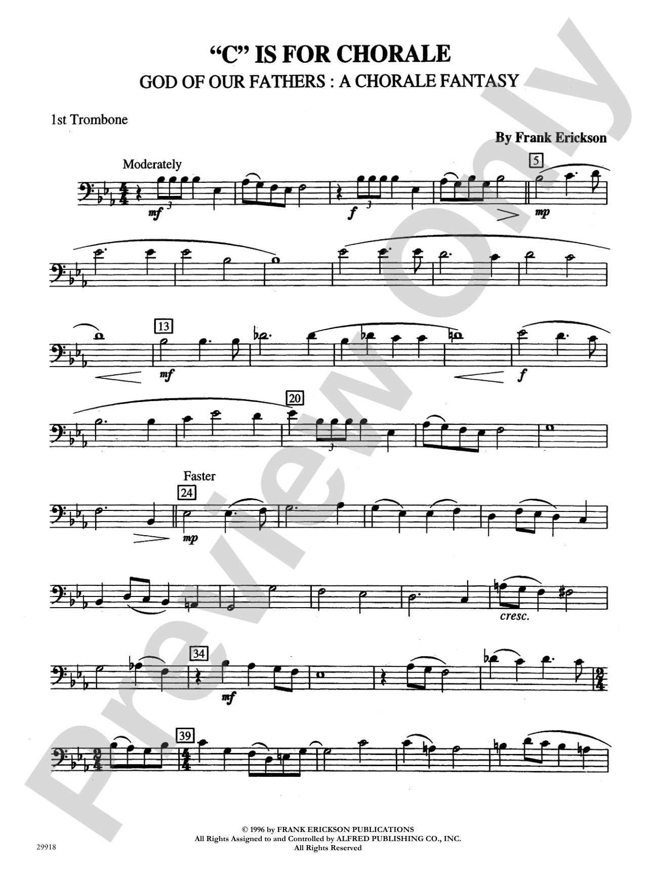 "C" Is for Chorale (God of Our Fathers: A Chorale Fantasy): 1st Trombone