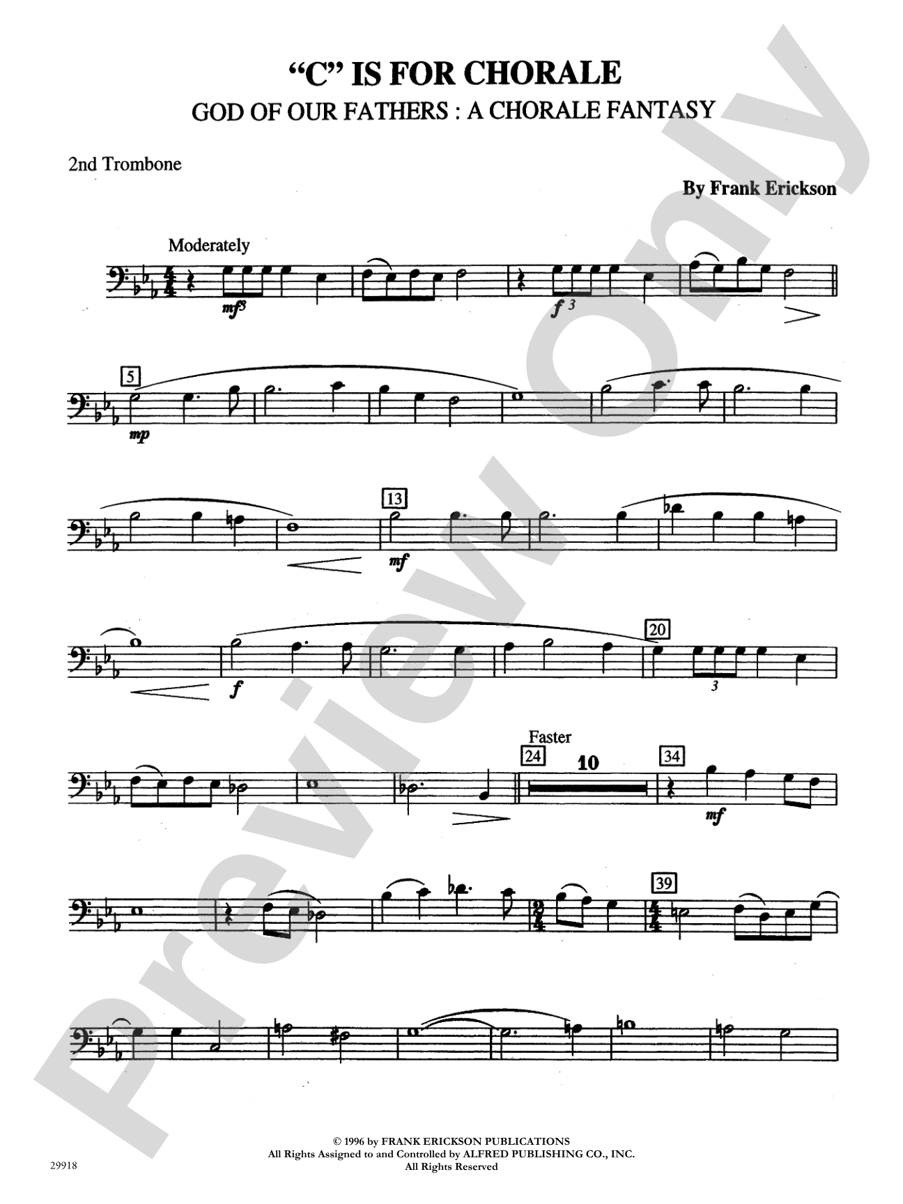 "C" Is for Chorale (God of Our Fathers: A Chorale Fantasy): 2nd Trombone