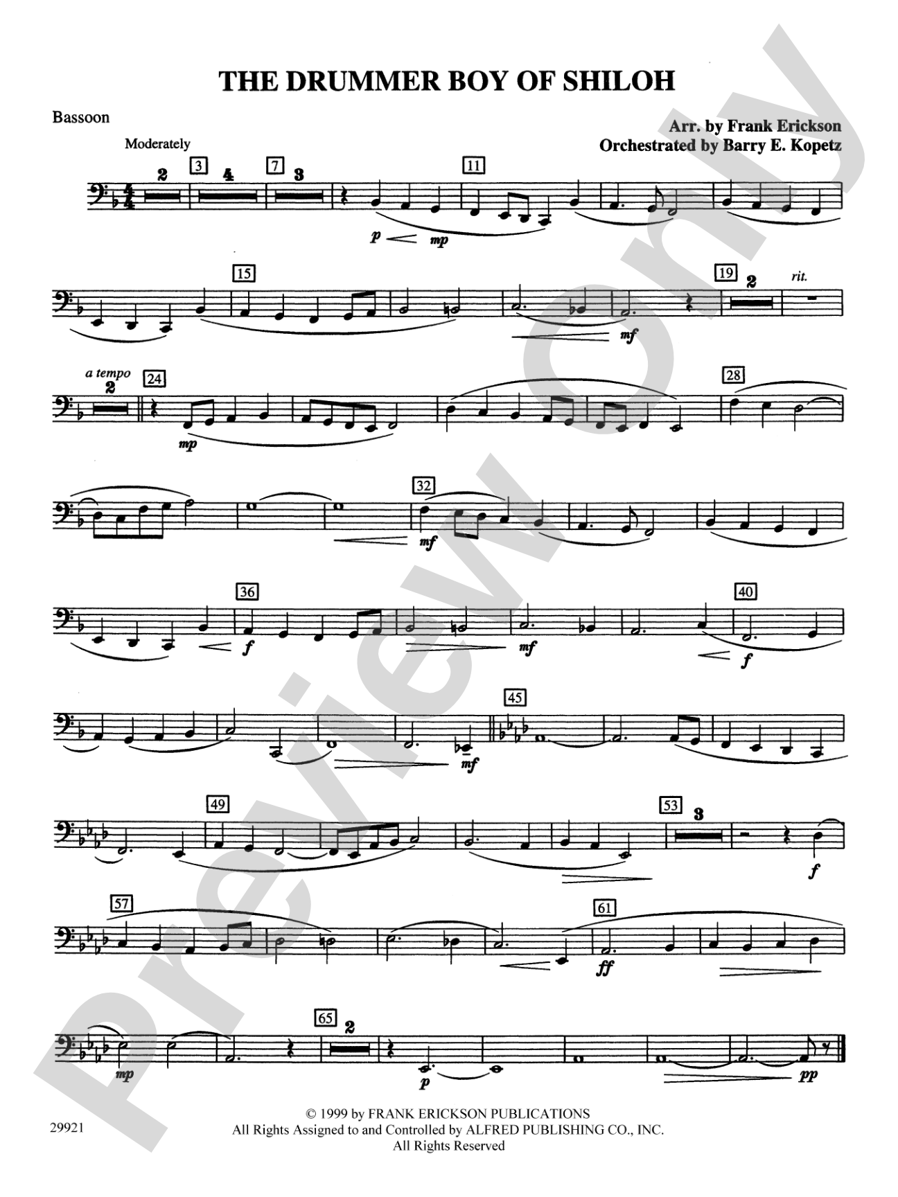 The Drummer Boy of Shiloh: Bassoon
