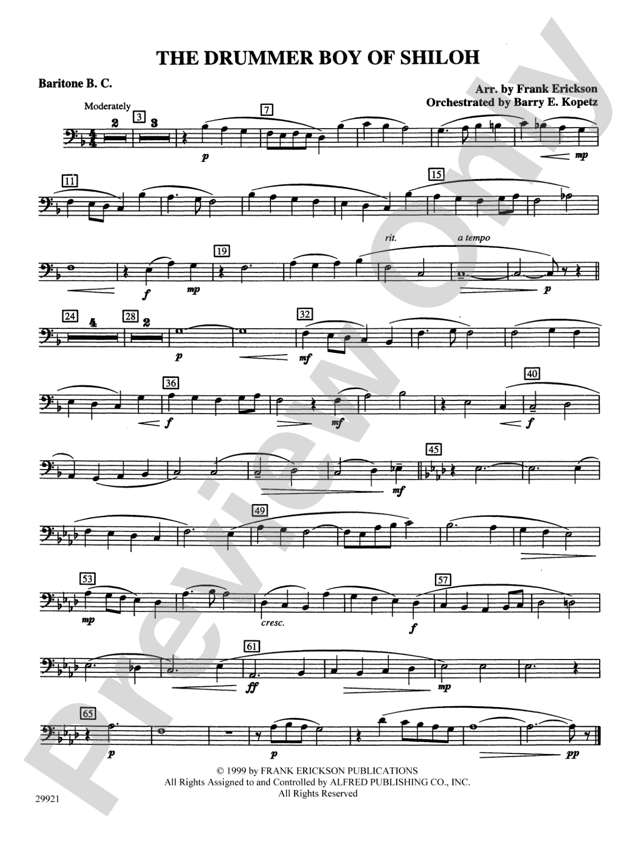 The Drummer Boy of Shiloh: Baritone B.C.