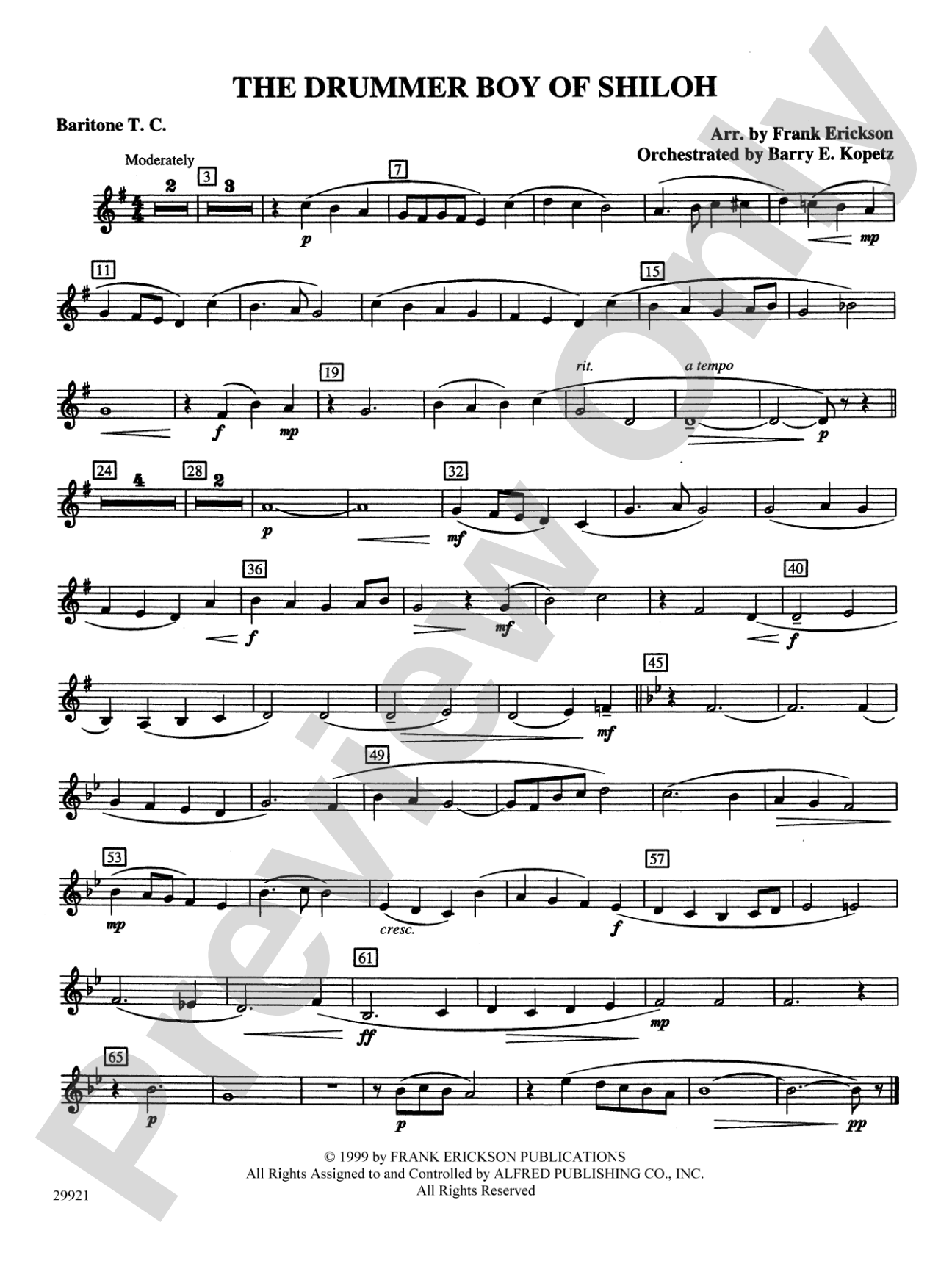 The Drummer Boy of Shiloh: Baritone T.C.