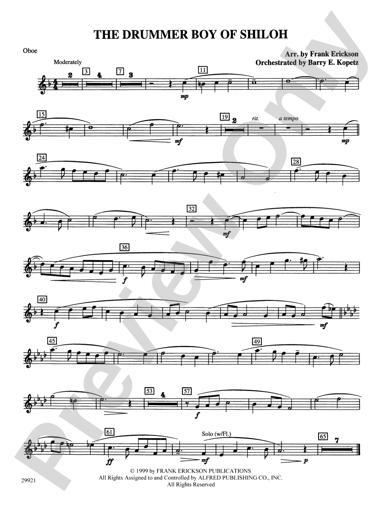 The Drummer Boy of Shiloh: Oboe