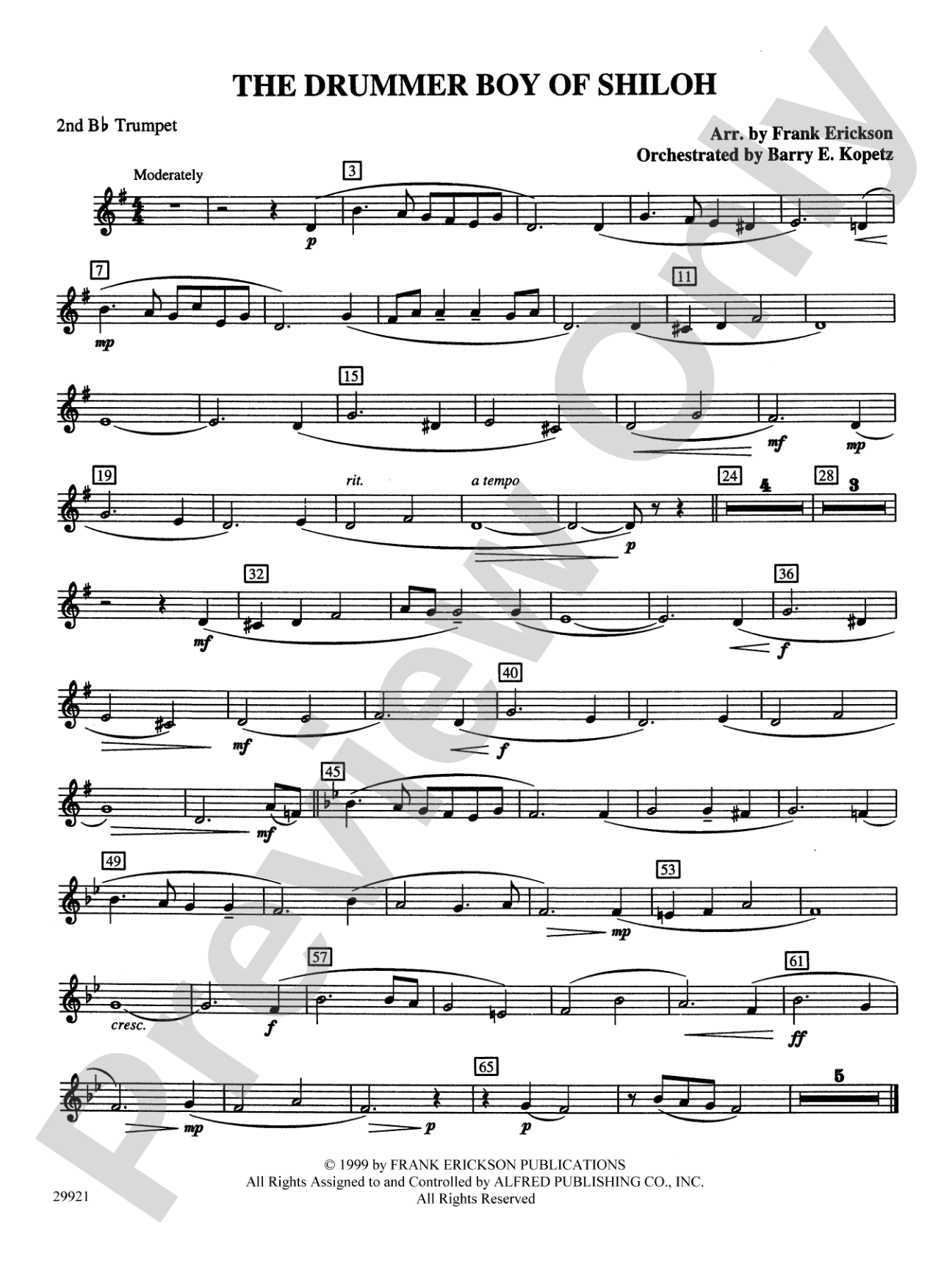 The Drummer Boy of Shiloh: 2nd B-flat Trumpet