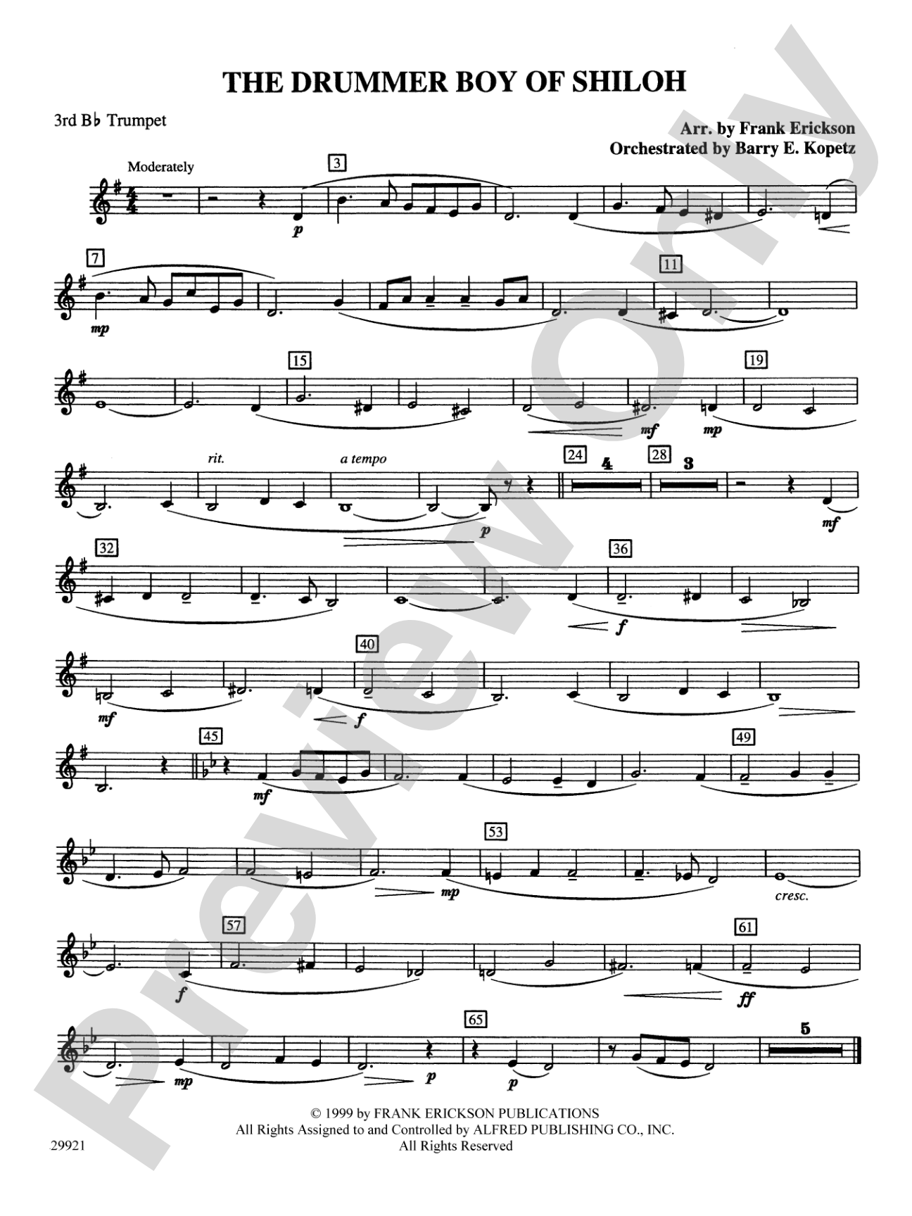 The Drummer Boy of Shiloh: 3rd B-flat Trumpet