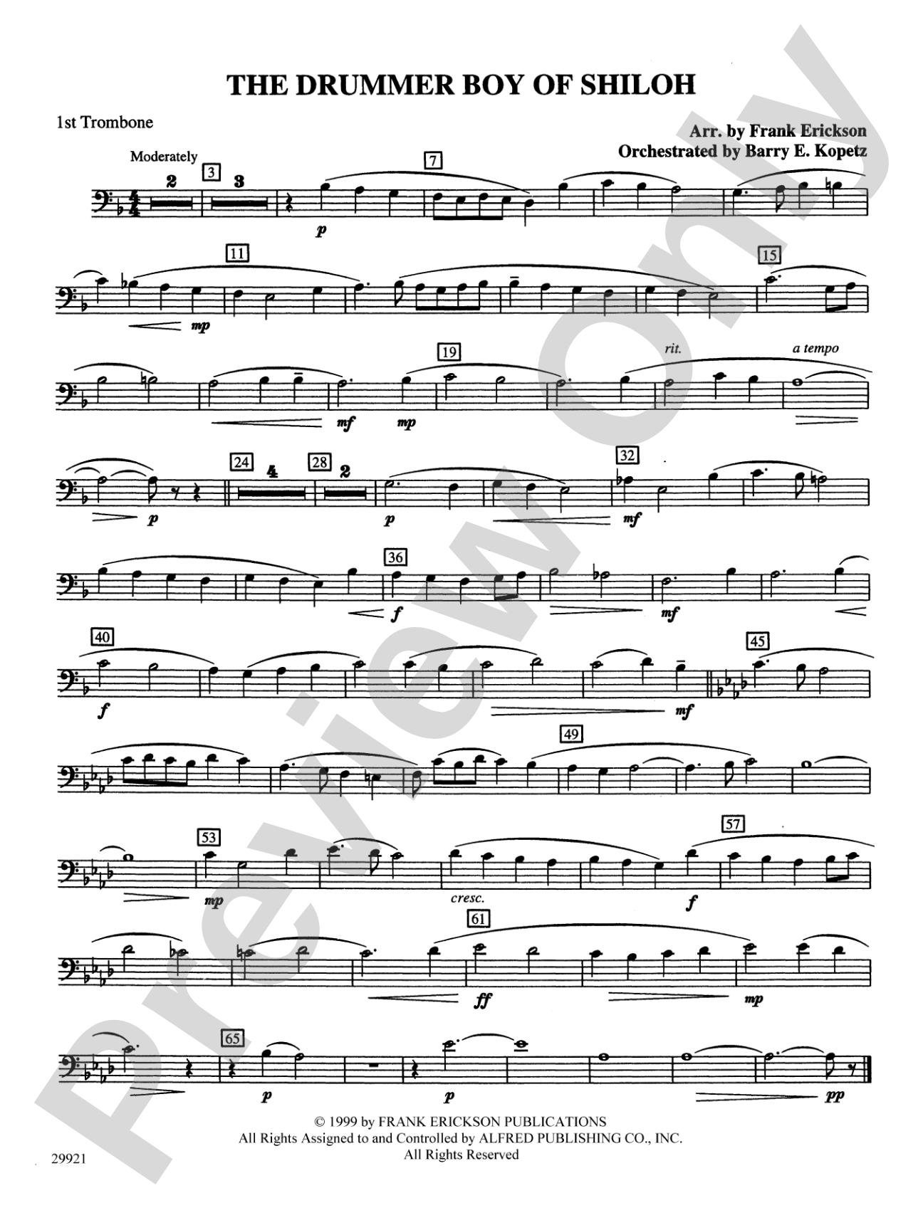 The Drummer Boy of Shiloh: 1st Trombone
