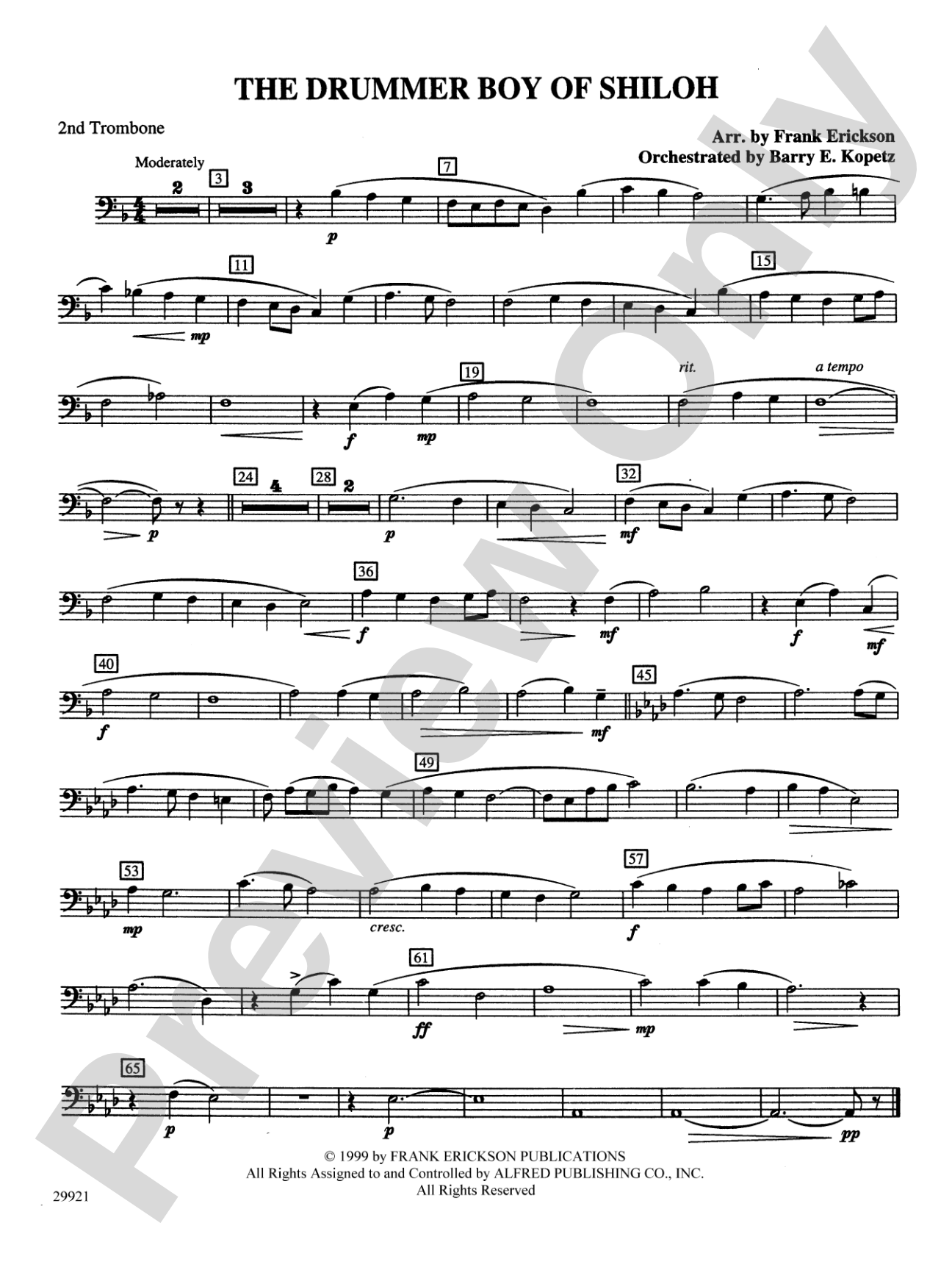 The Drummer Boy of Shiloh: 2nd Trombone