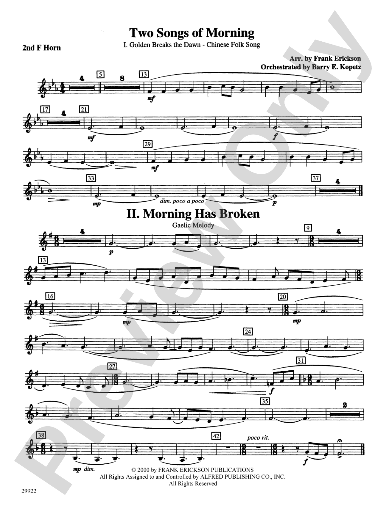 Two Songs of Morning: 2nd F Horn