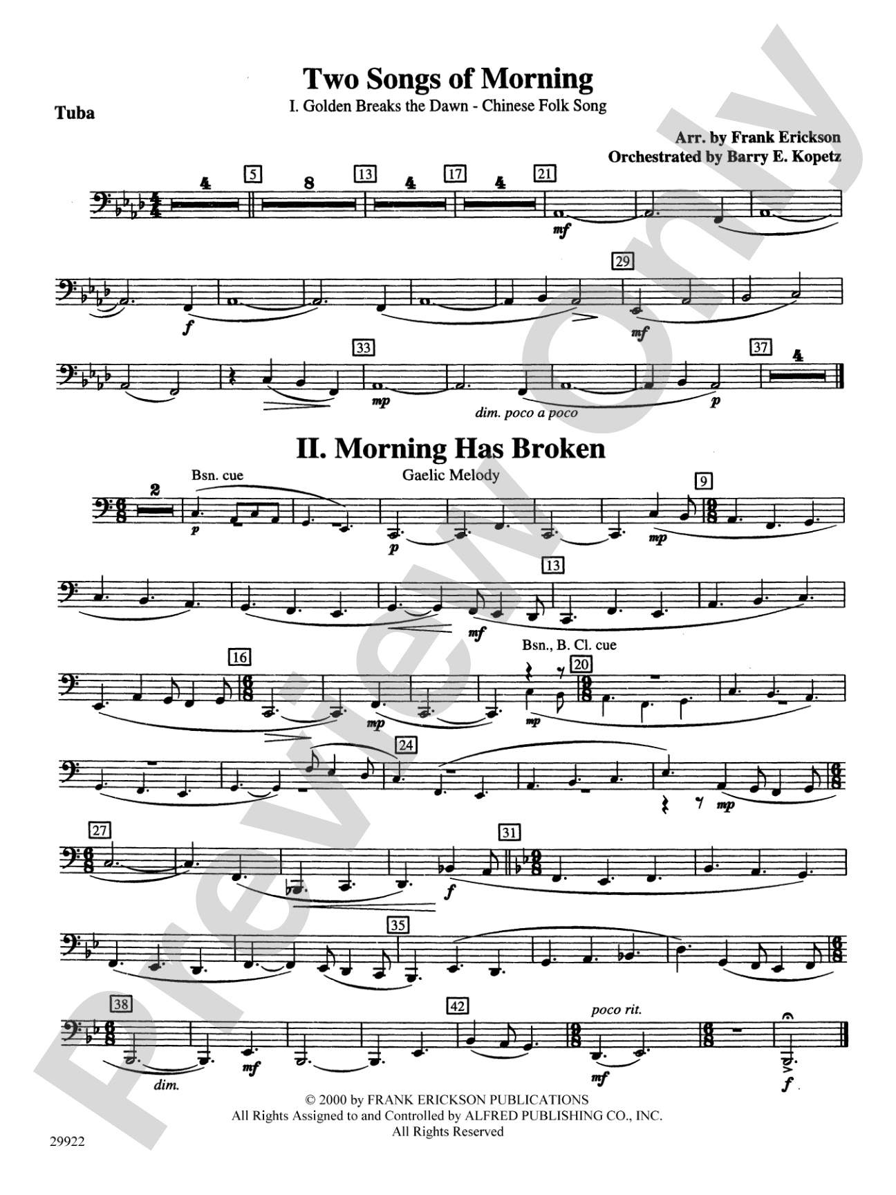 Two Songs of Morning: Tuba