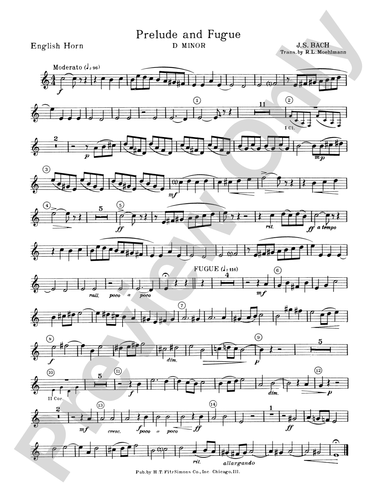 Prelude and Fugue in D minor: English Horn