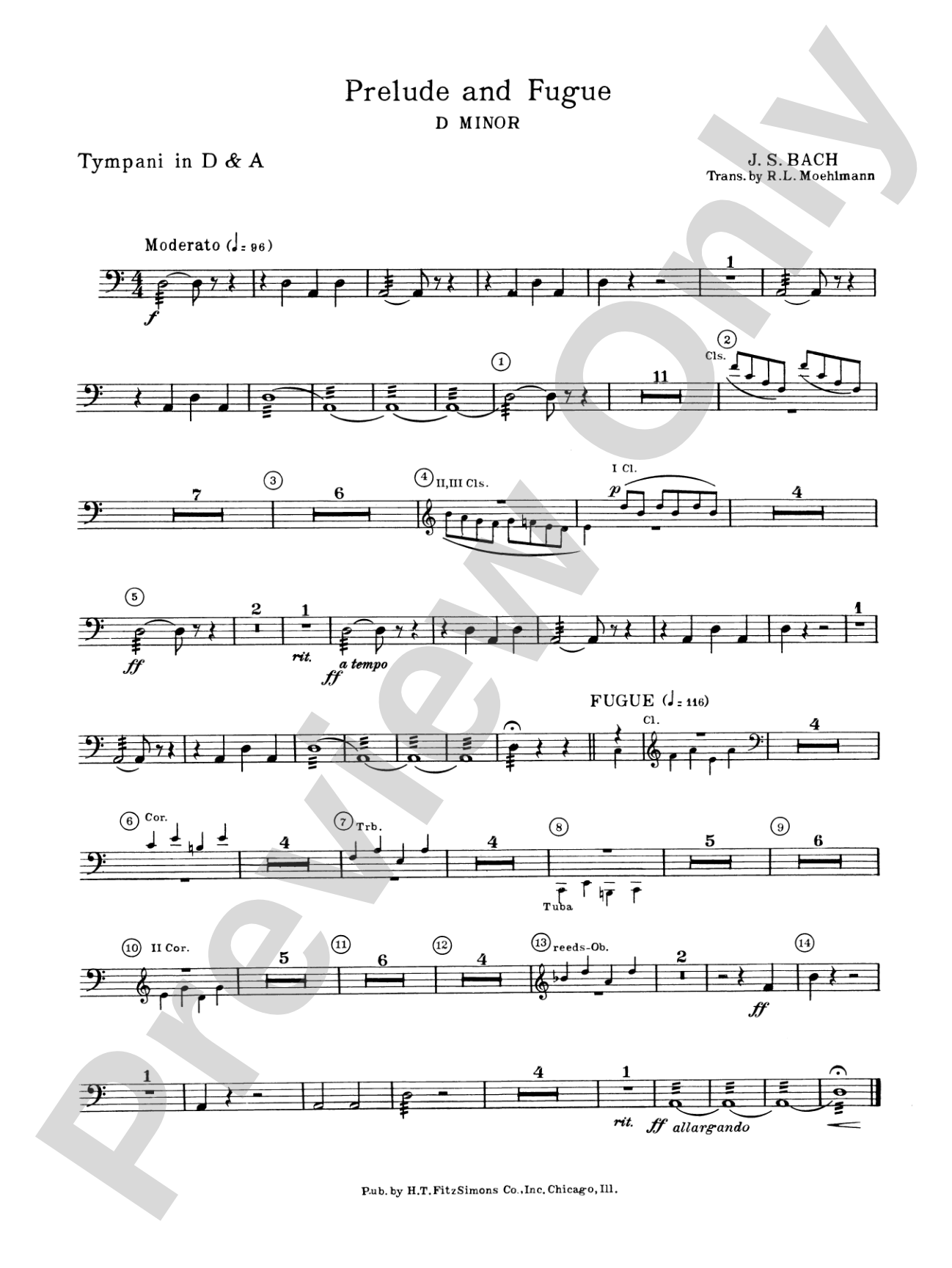 Prelude and Fugue in D minor: Timpani