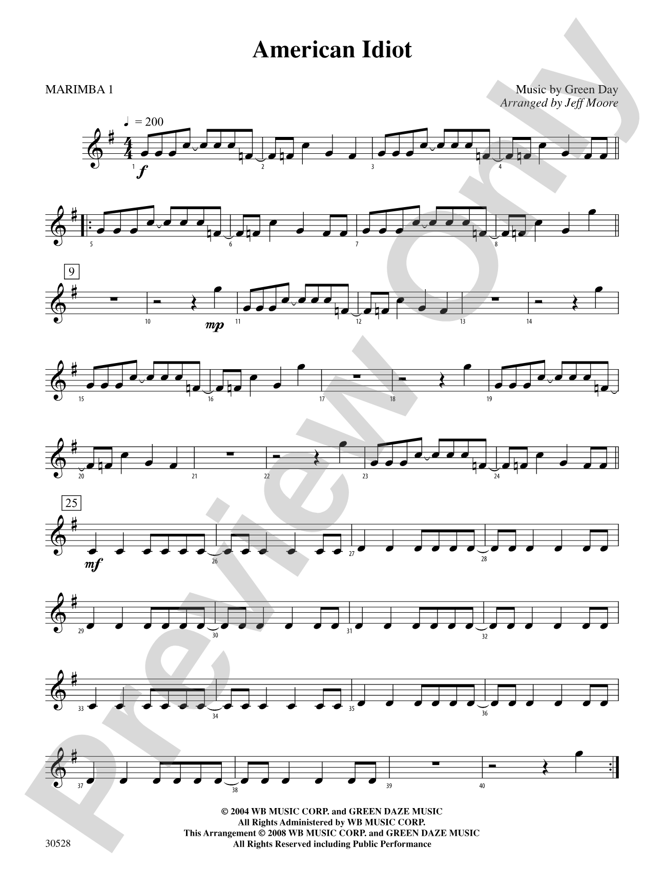 American Idiot: 1st Percussion