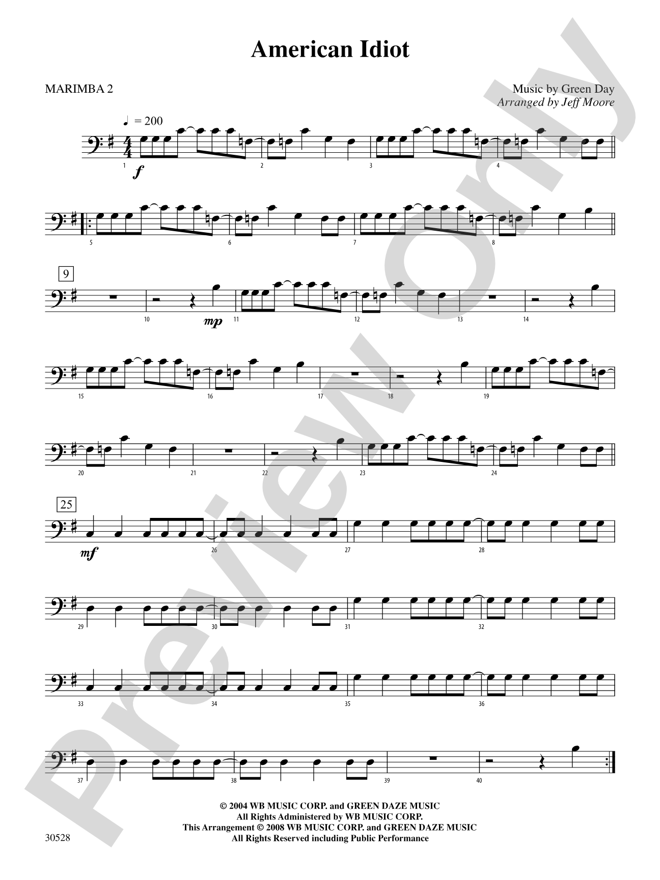American Idiot: 2nd Percussion