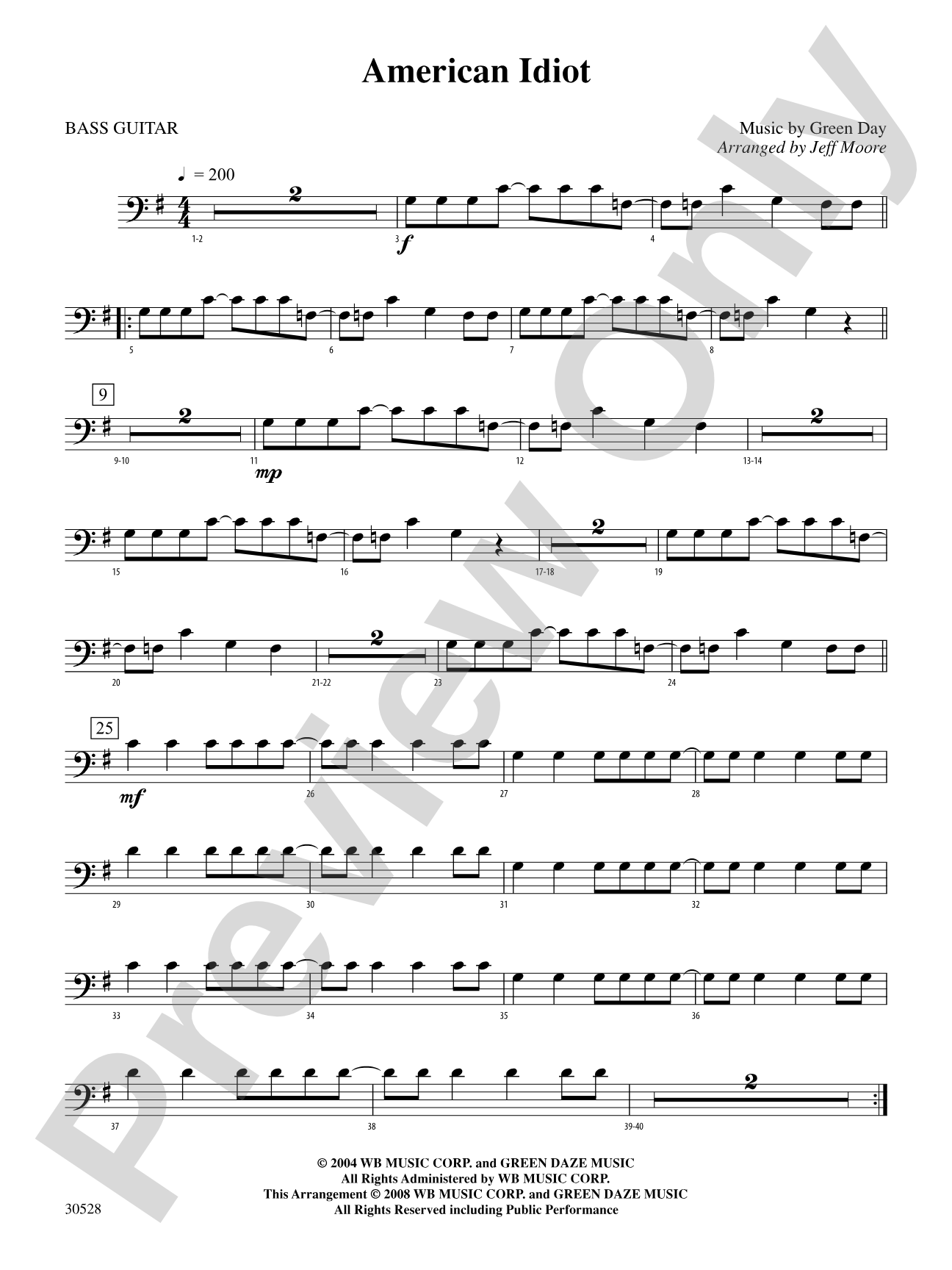 American Idiot: String Bass
