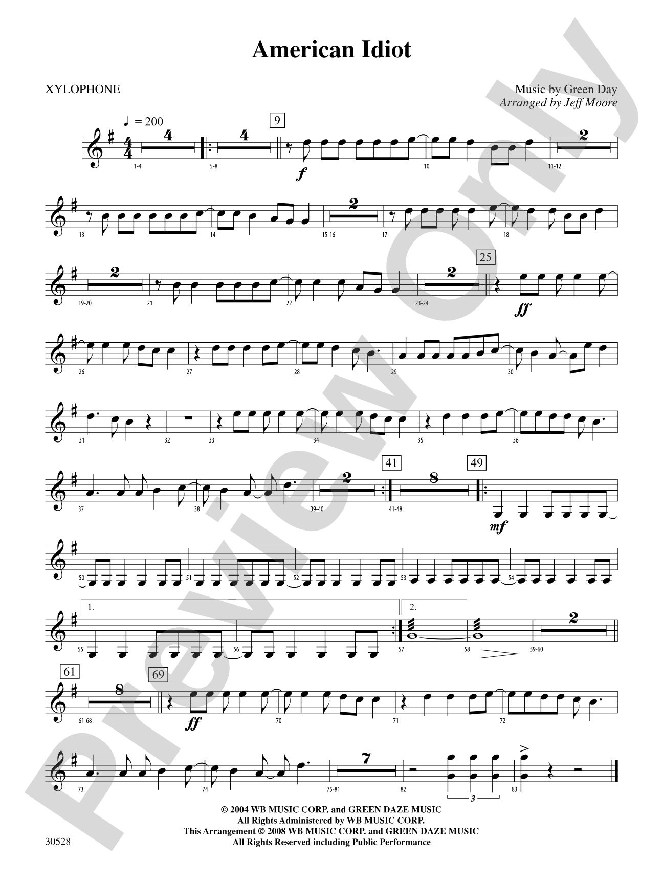 American Idiot: Xylophone