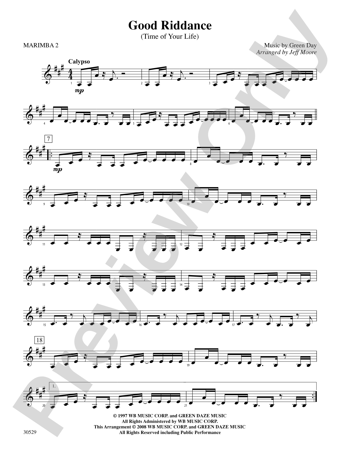 Good Riddance (Time of Your Life): 2nd Percussion