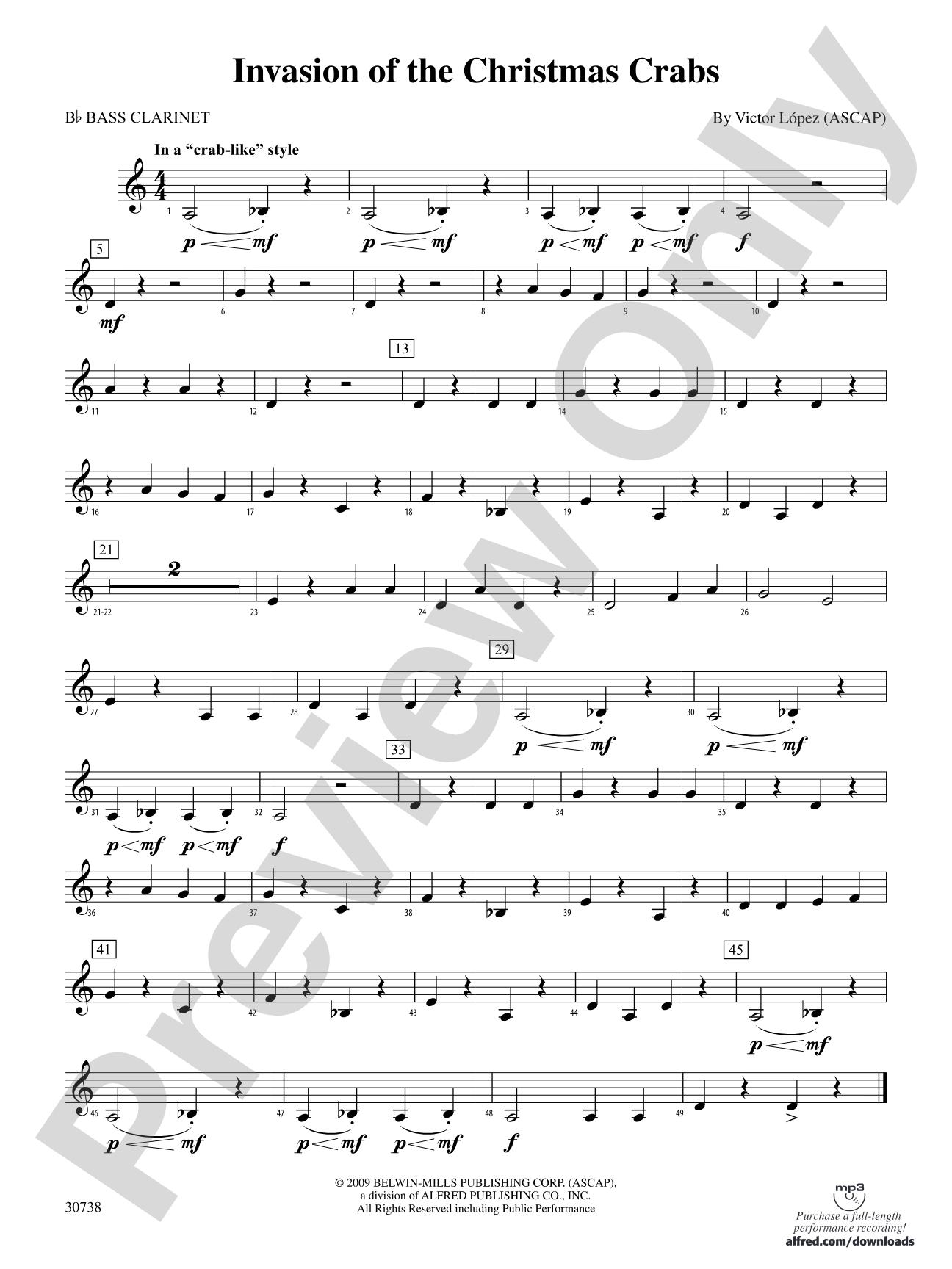 Invasion of the Christmas Crabs: B-flat Bass Clarinet