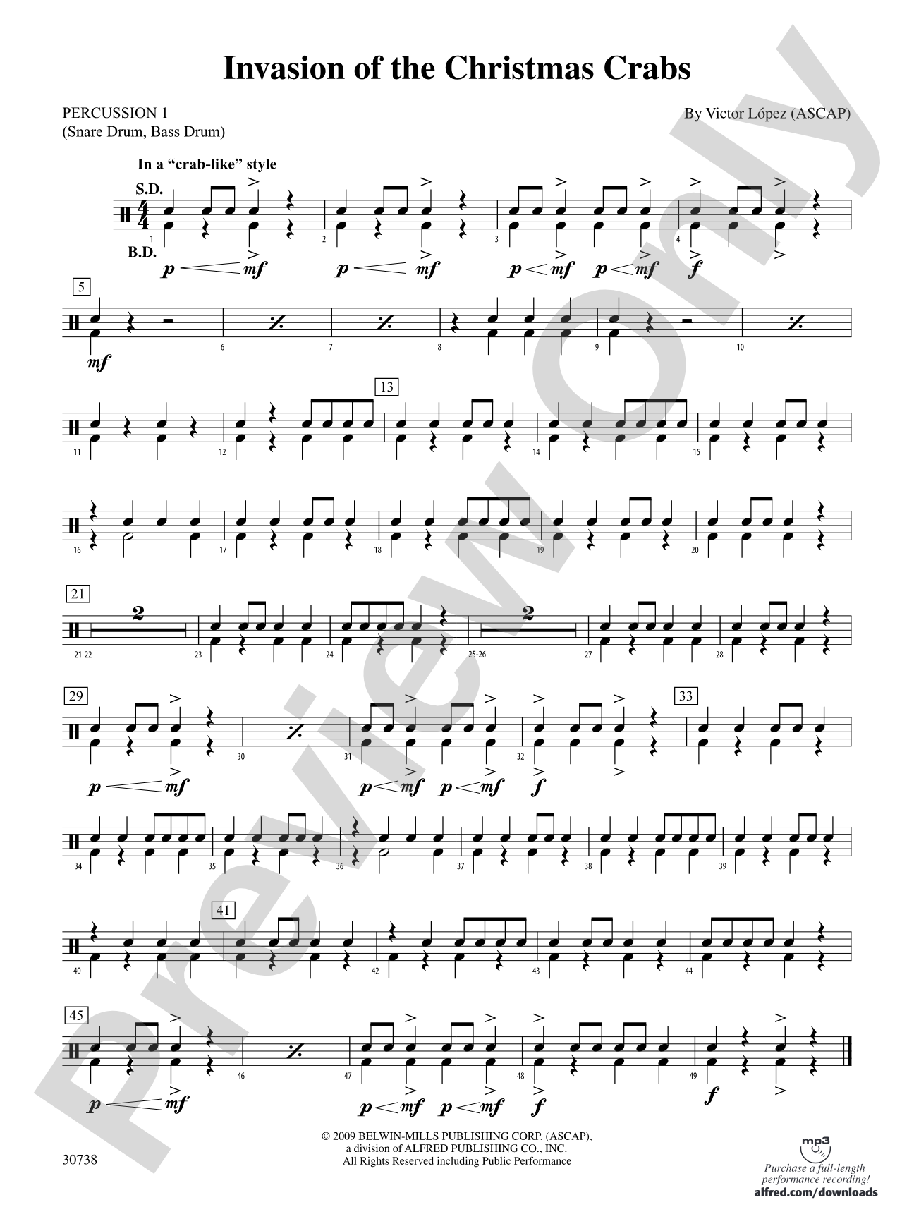 Invasion of the Christmas Crabs: 1st Percussion