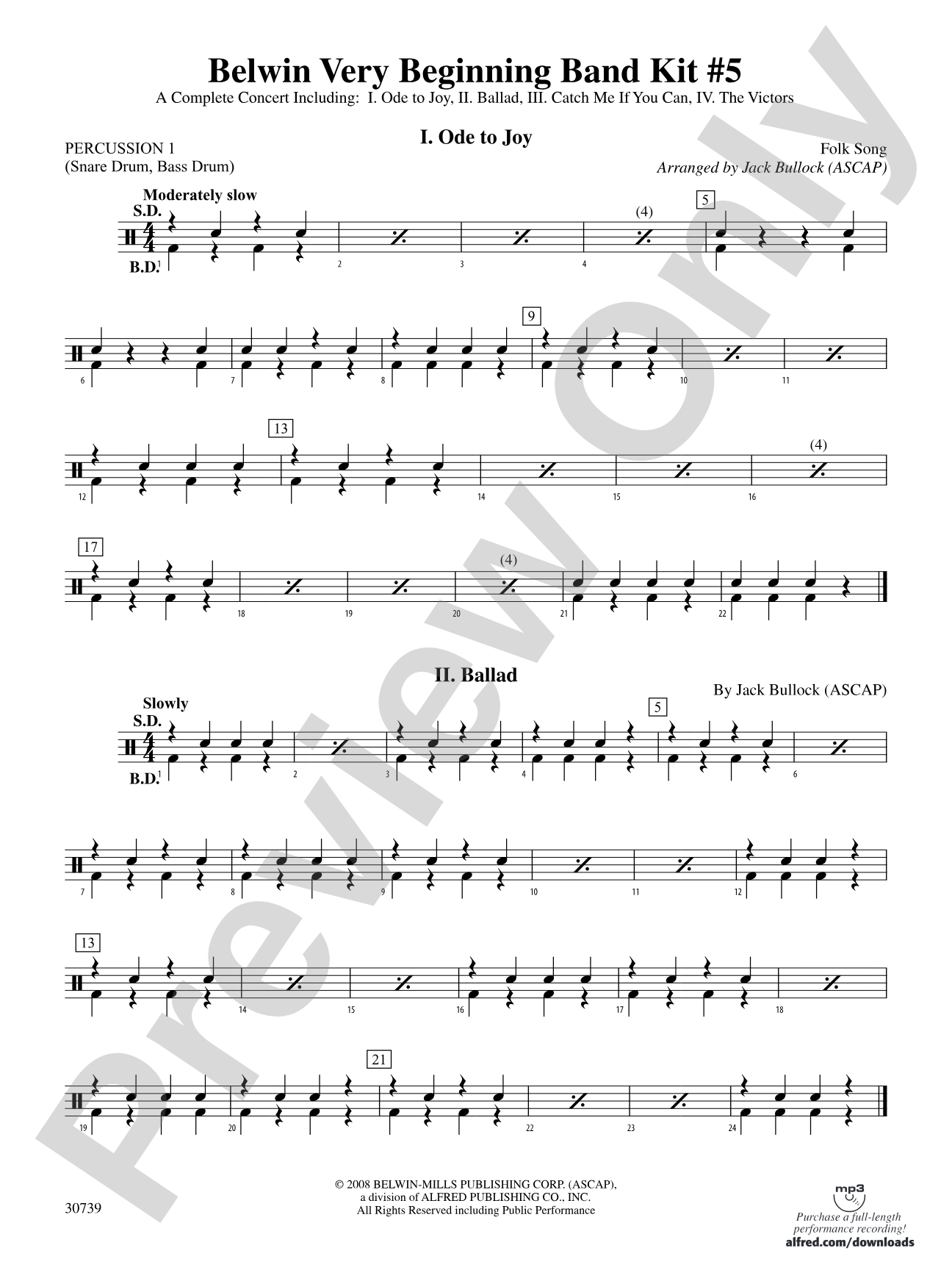 Belwin Very Beginning Band Kit #5: 1st Percussion