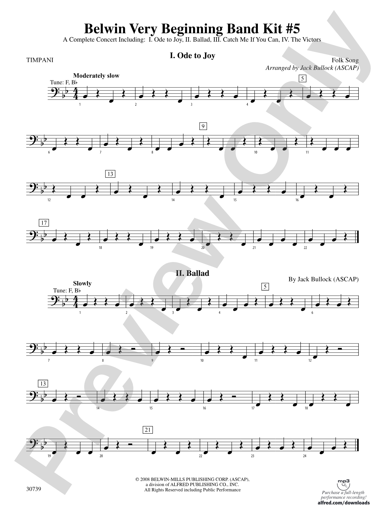 Belwin Very Beginning Band Kit #5: Timpani