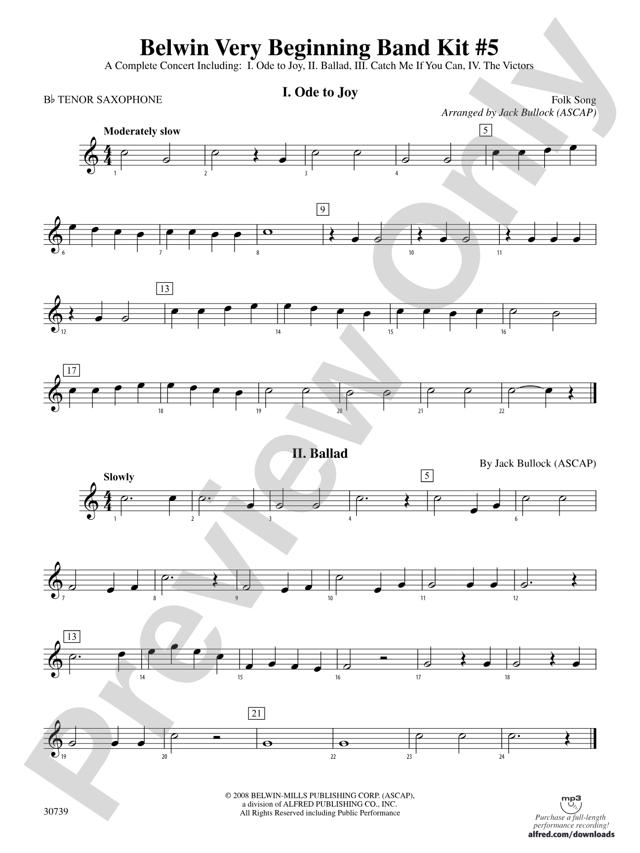 Belwin Very Beginning Band Kit #5: B-flat Tenor Saxophone