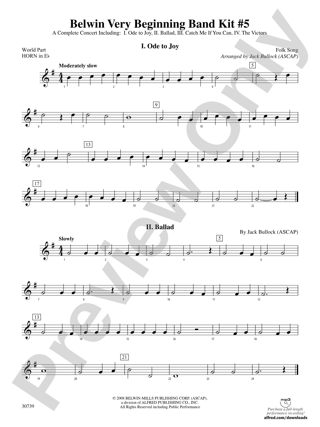 Belwin Very Beginning Band Kit #5: (wp) 1st Horn in E-flat