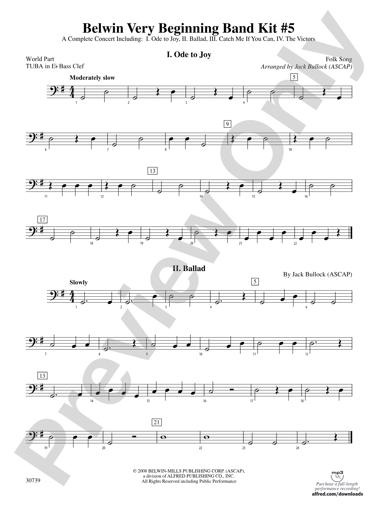 Belwin Very Beginning Band Kit #5: (wp) E-flat Tuba B.C.