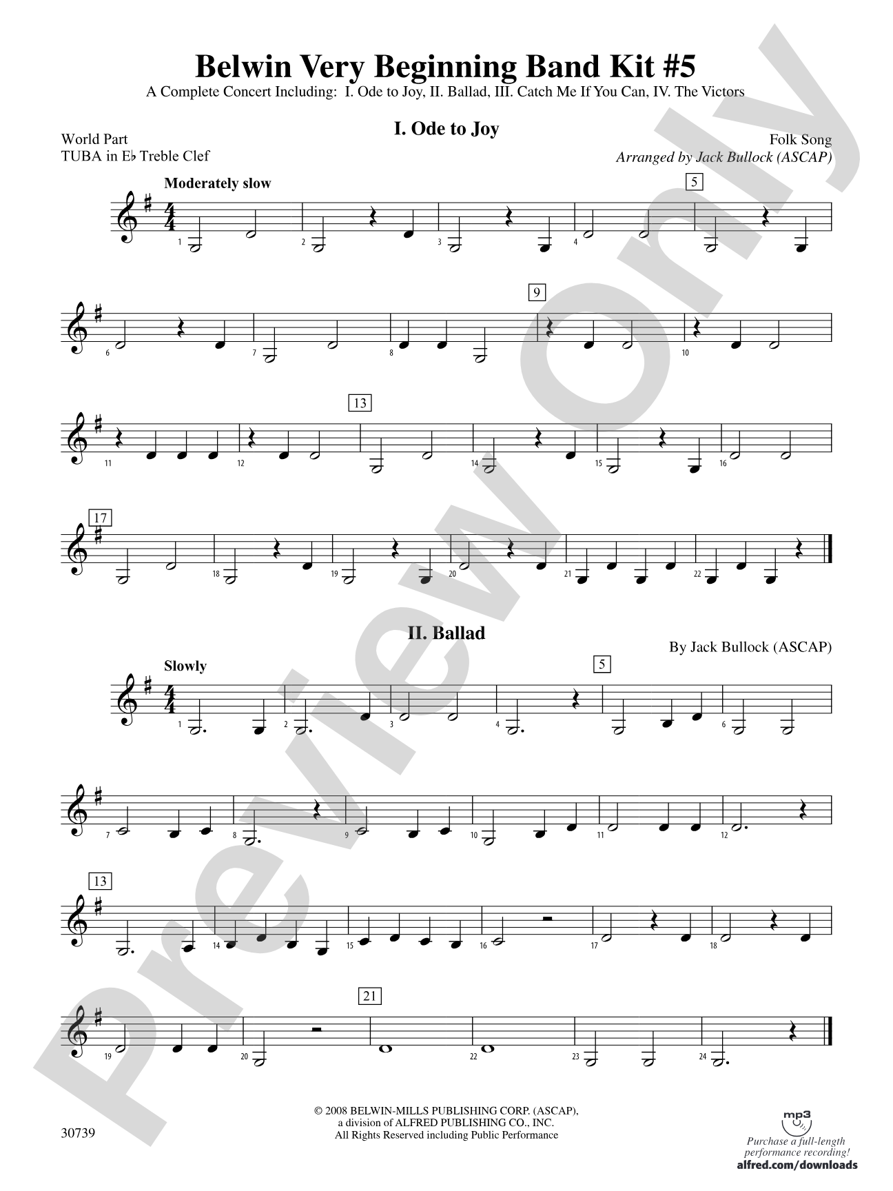 Belwin Very Beginning Band Kit #5: (wp) E-flat Tuba T.C.