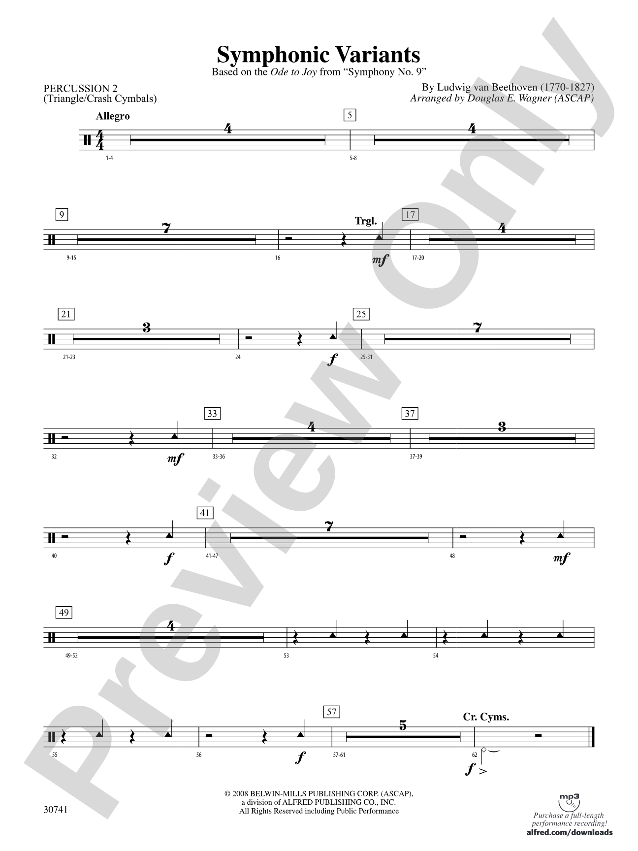 Symphonic Variants (Based on "Ode to Joy" from Symphony No. 9): 2nd Percussion