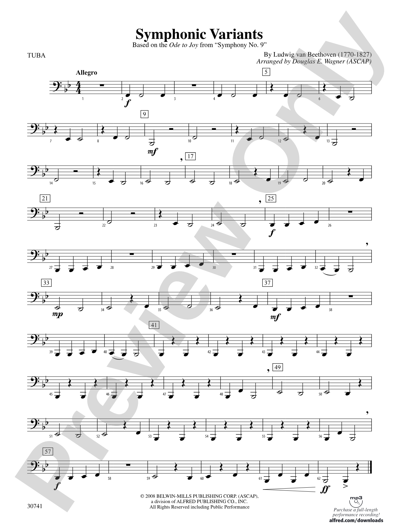 Symphonic Variants (Based on "Ode to Joy" from Symphony No. 9): Tuba