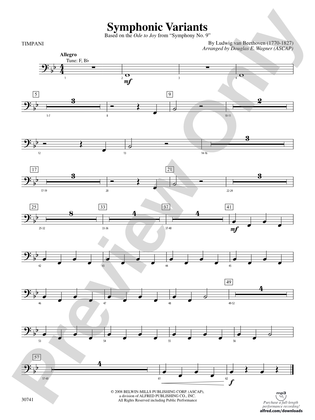 Symphonic Variants (Based on "Ode to Joy" from Symphony No. 9): Timpani